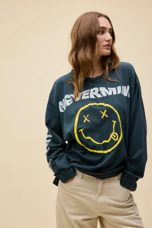 Nirvana Nevermind Smiley Merch Long Sleeve sold by Daydreamer