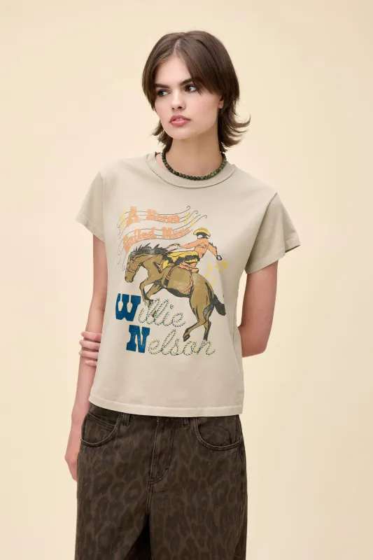 Willie Nelson Horse Called Music Reverse GF Tee sold by Daydreamer