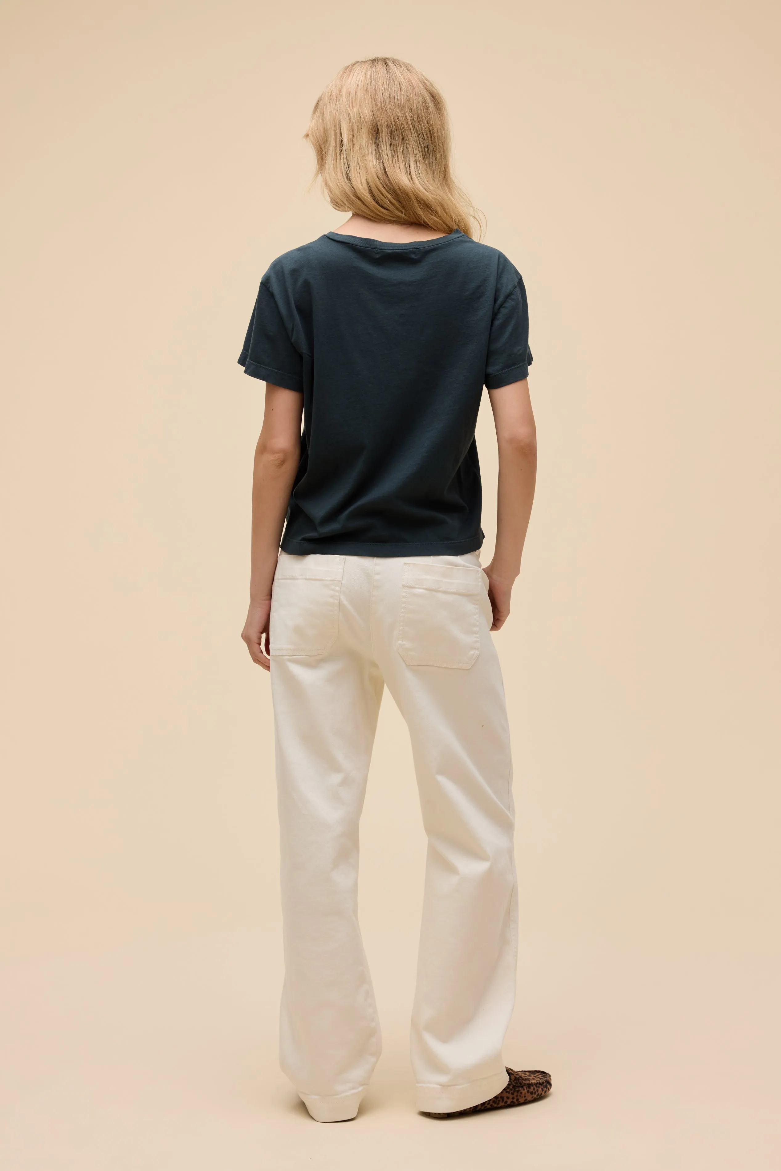 Solid Boxy V-Neck Tee sold by Daydreamer product image thumbnail 3