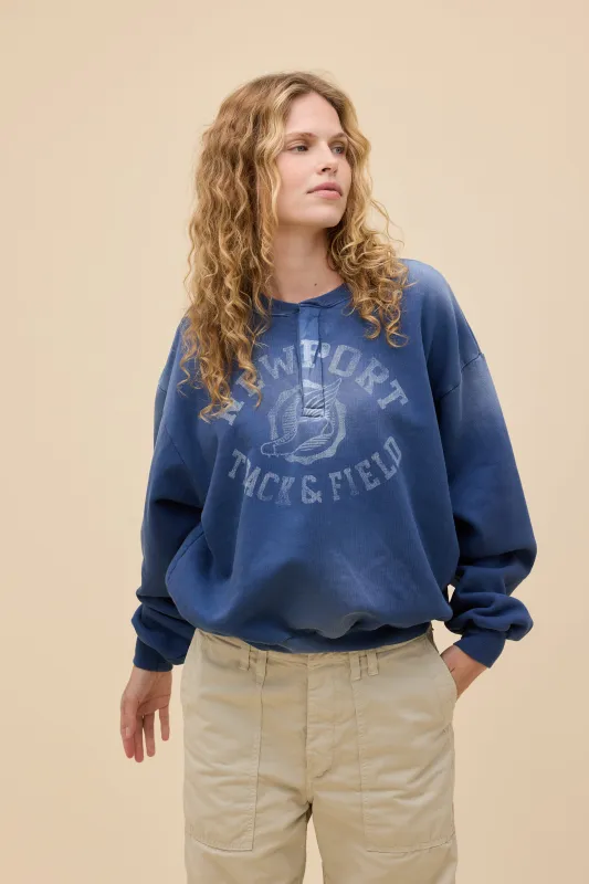 Newport Track & Field Oversized Henley Sweatshirt made by Daydreamer