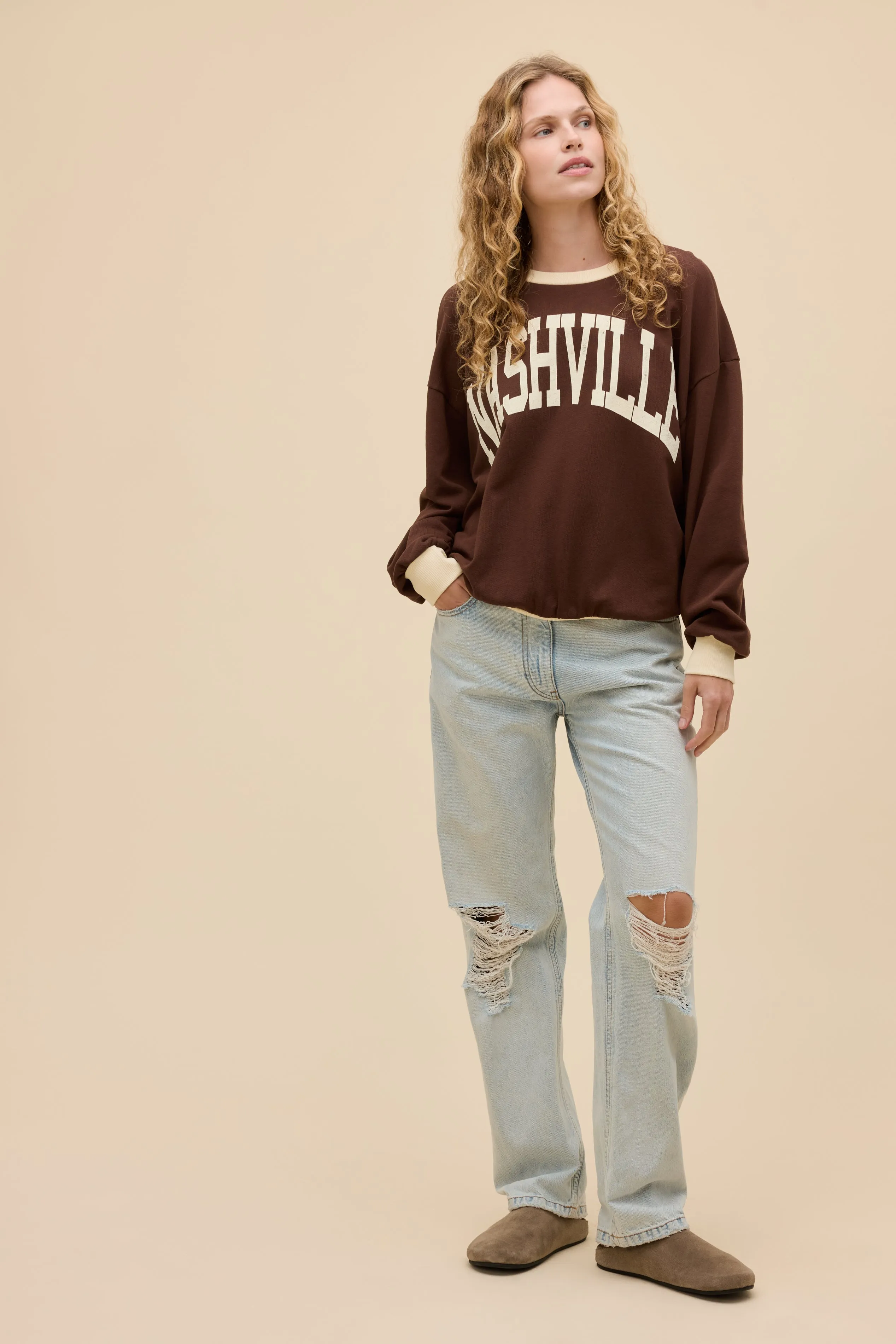 Nashville Colorblock Oversized Sweatshirt sold by Daydreamer product image thumbnail 2