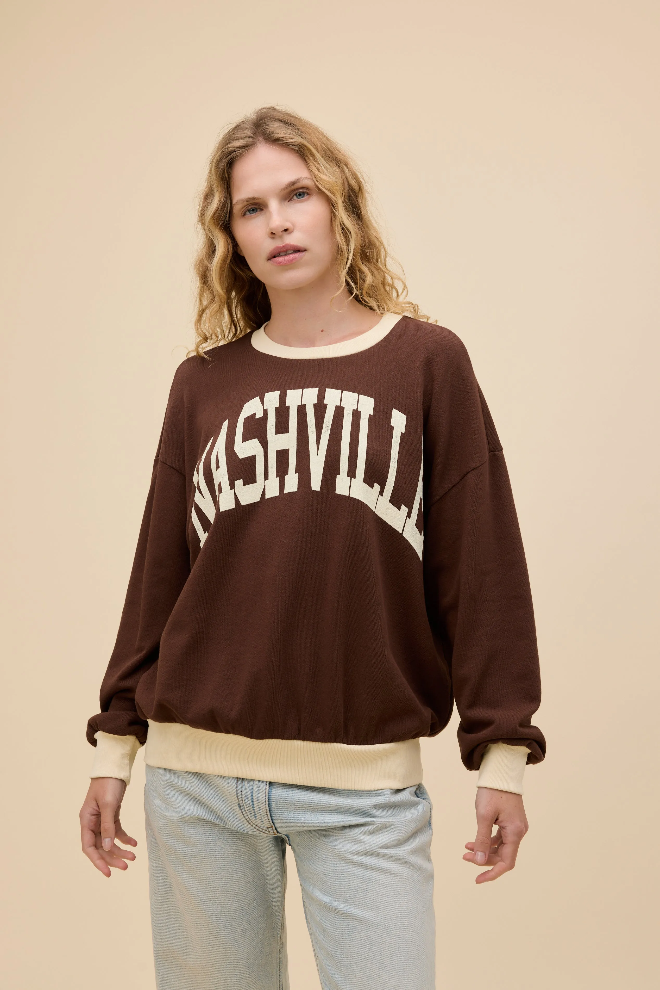 Nashville Colorblock Oversized Sweatshirt sold by Daydreamer