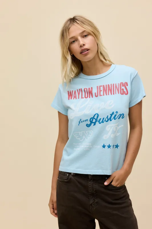 Waylon Jennings Live from Austin Reverse GF Tee made by Daydreamer