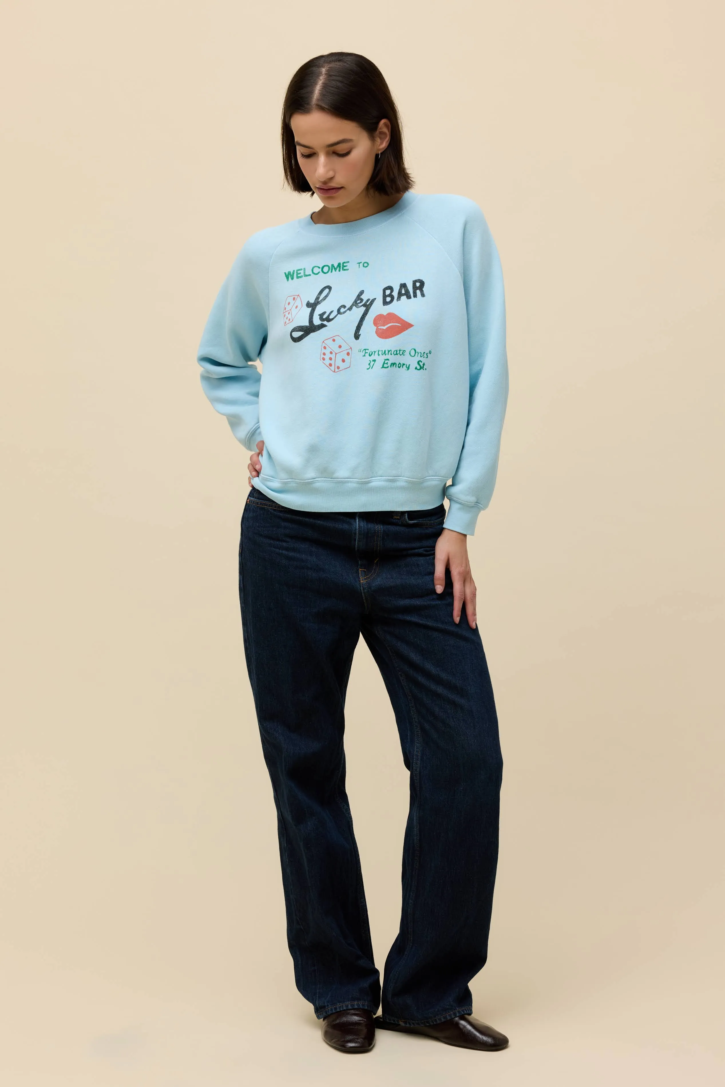 Lucky Bar Shrunken Raglan Sweatshirt sold by Daydreamer product image thumbnail 4