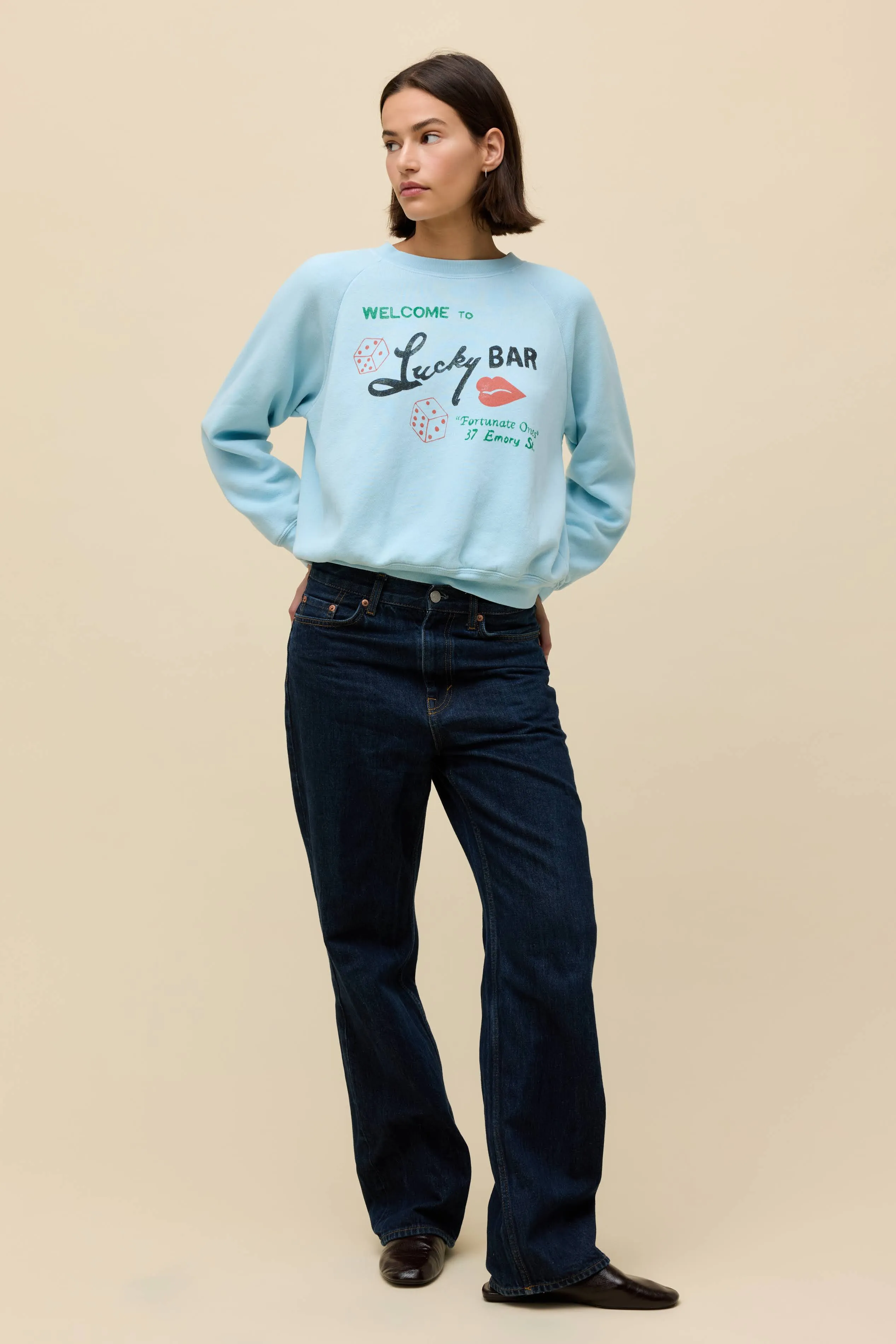Lucky Bar Shrunken Raglan Sweatshirt sold by Daydreamer product image thumbnail 5