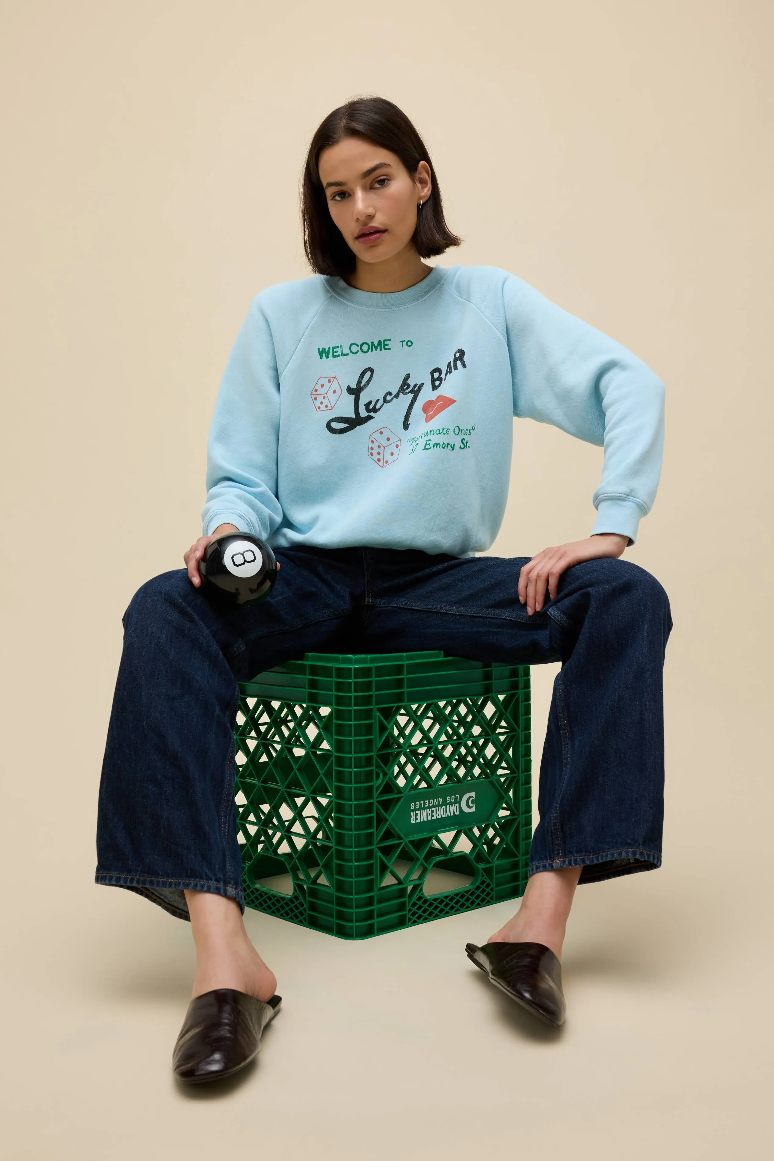 Lucky Bar Shrunken Raglan Sweatshirt sold by Daydreamer