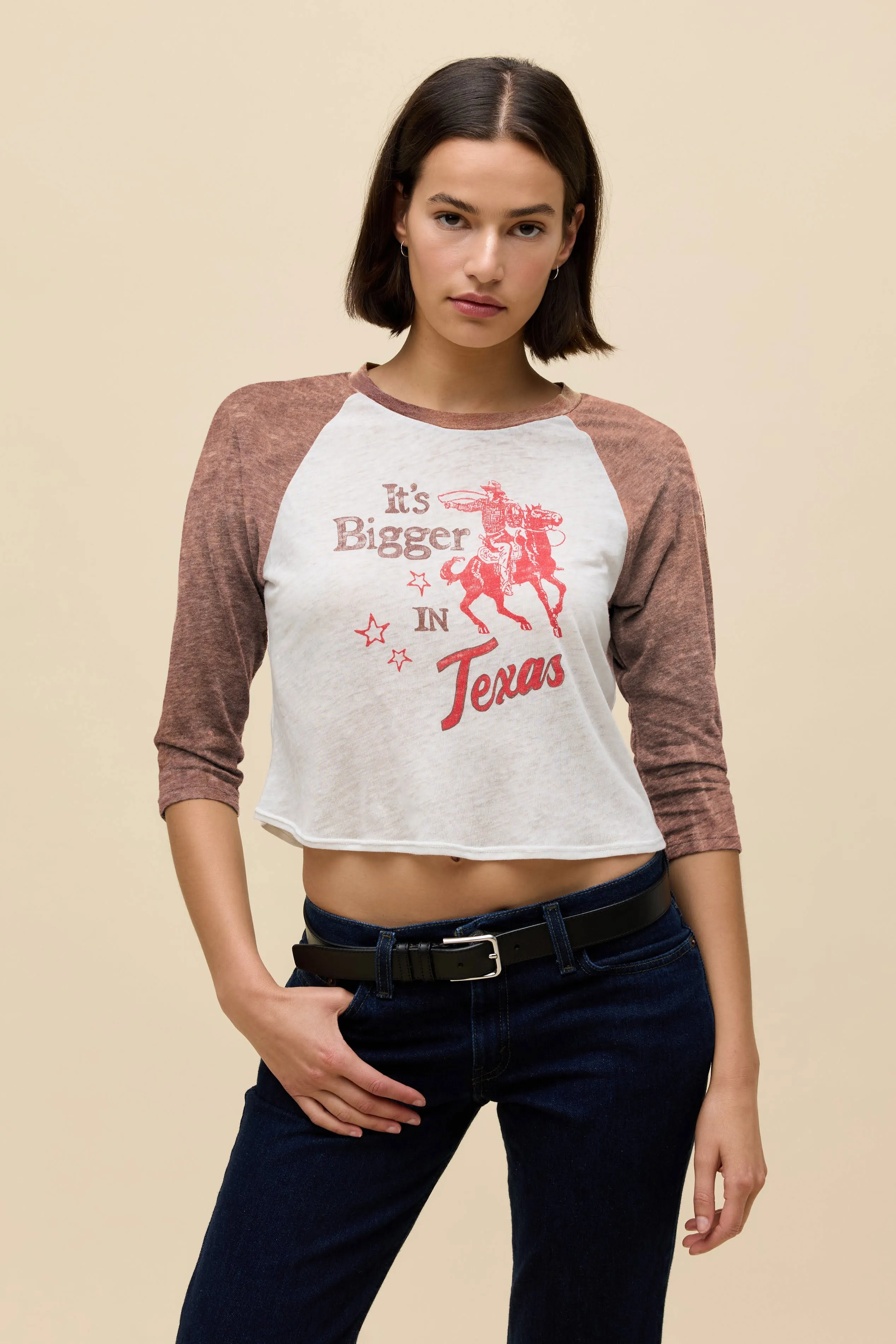 It's Bigger in Texas Burnout Raglan Tee sold by Daydreamer