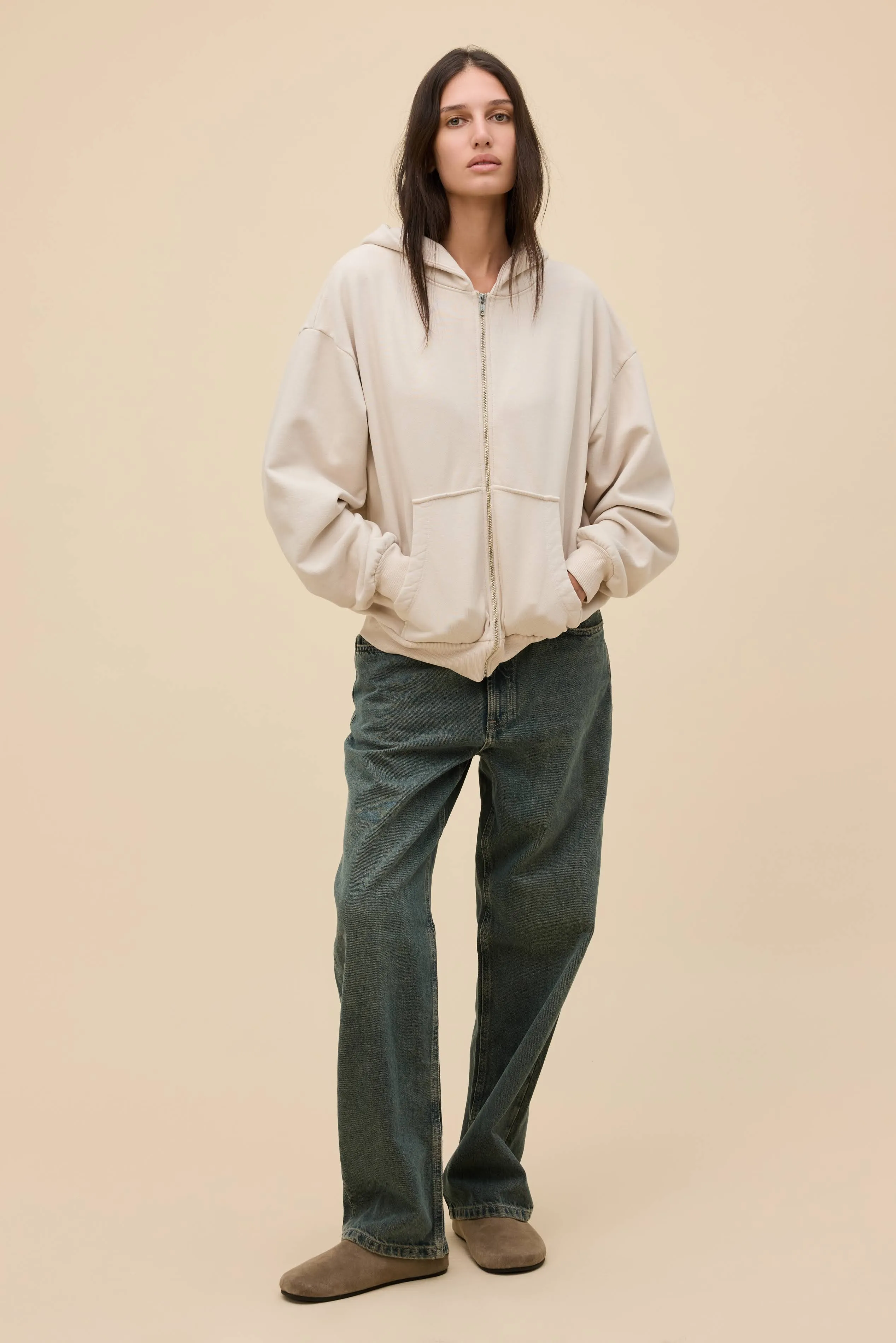 Solid Zip-Up Oversized Hoodie sold by Daydreamer