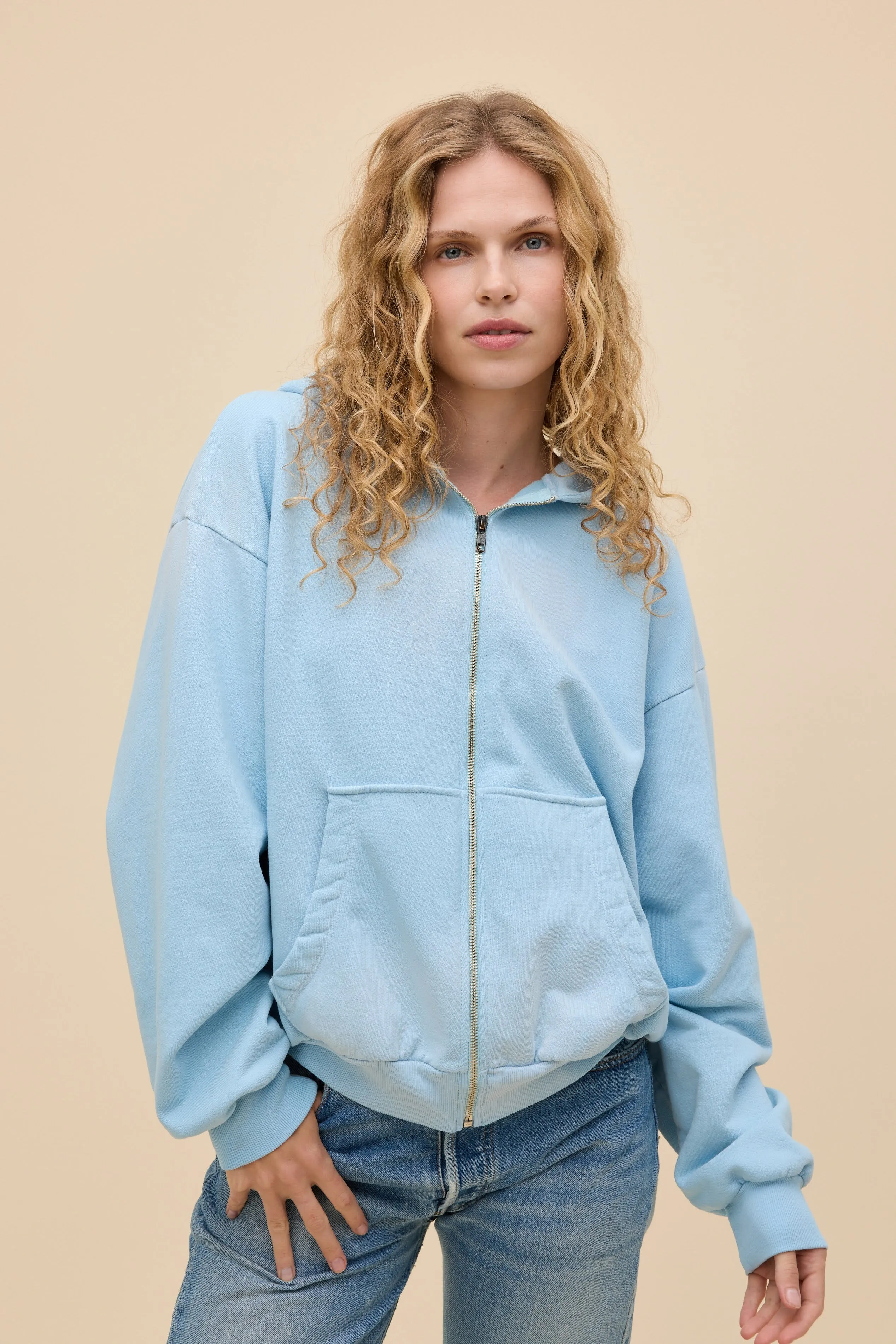 Solid Zip-Up Oversized Hoodie sold by Daydreamer product image thumbnail 5