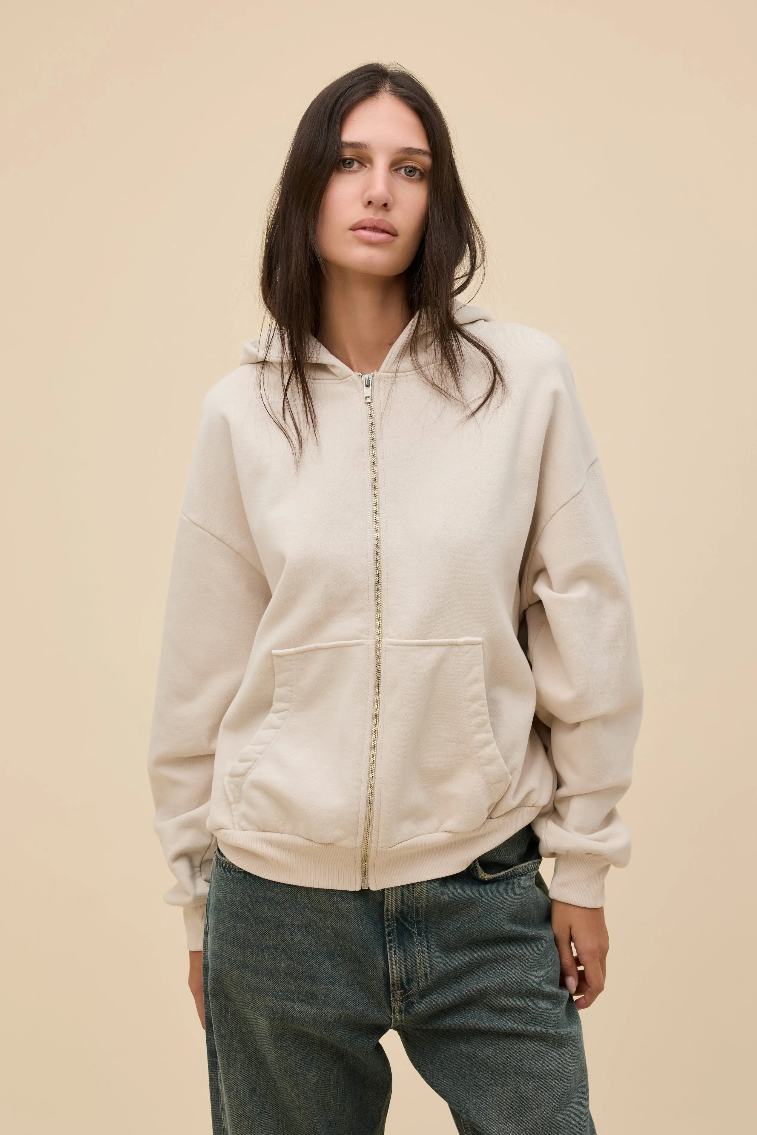 Solid Zip-Up Oversized Hoodie sold by Daydreamer product image thumbnail 3