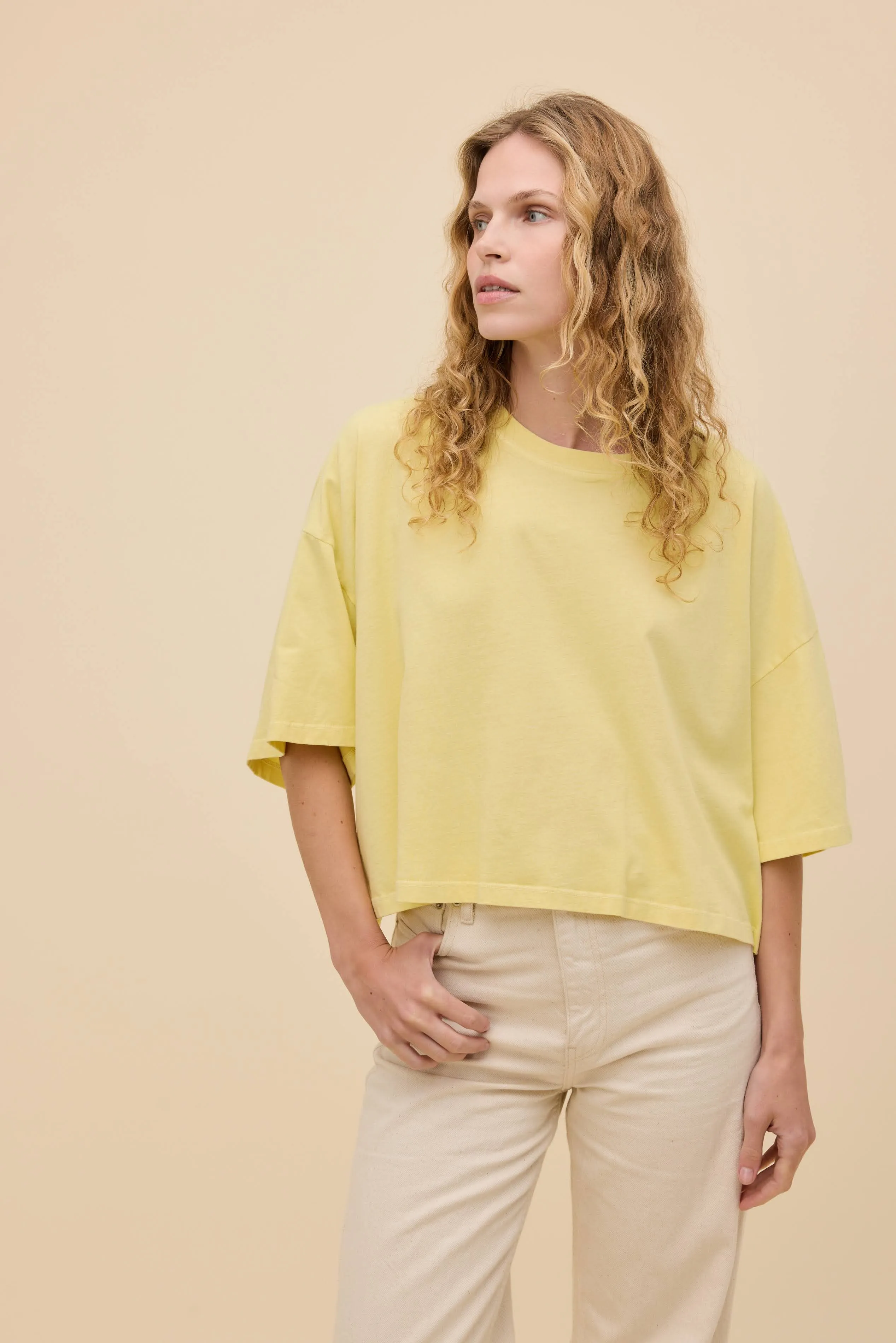 SOLID CROPPED OS TEE sold by Daydreamer product image thumbnail 3