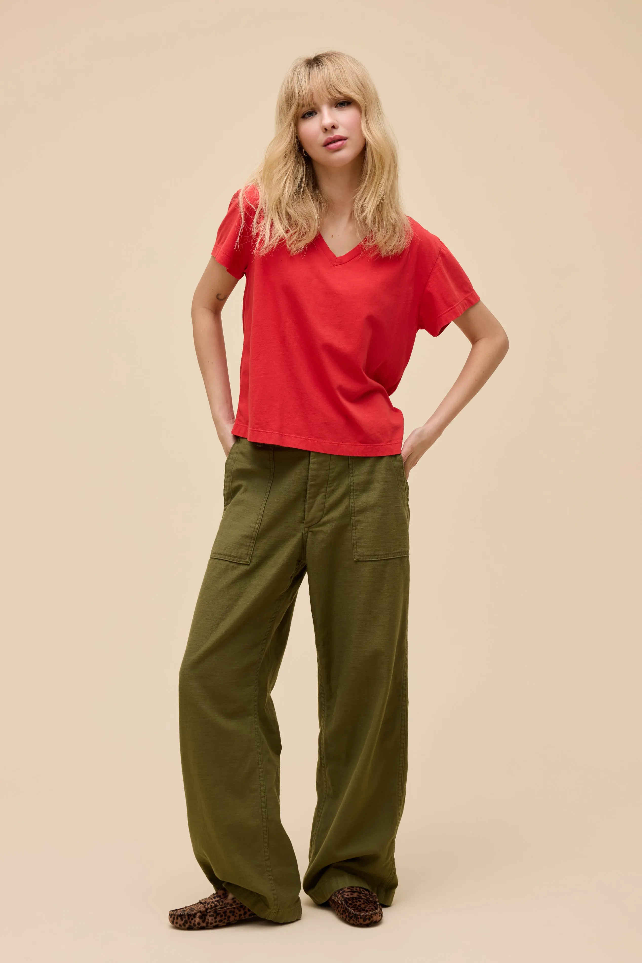 SOLID BOXY V-NECK TEE sold by Daydreamer product image thumbnail 2