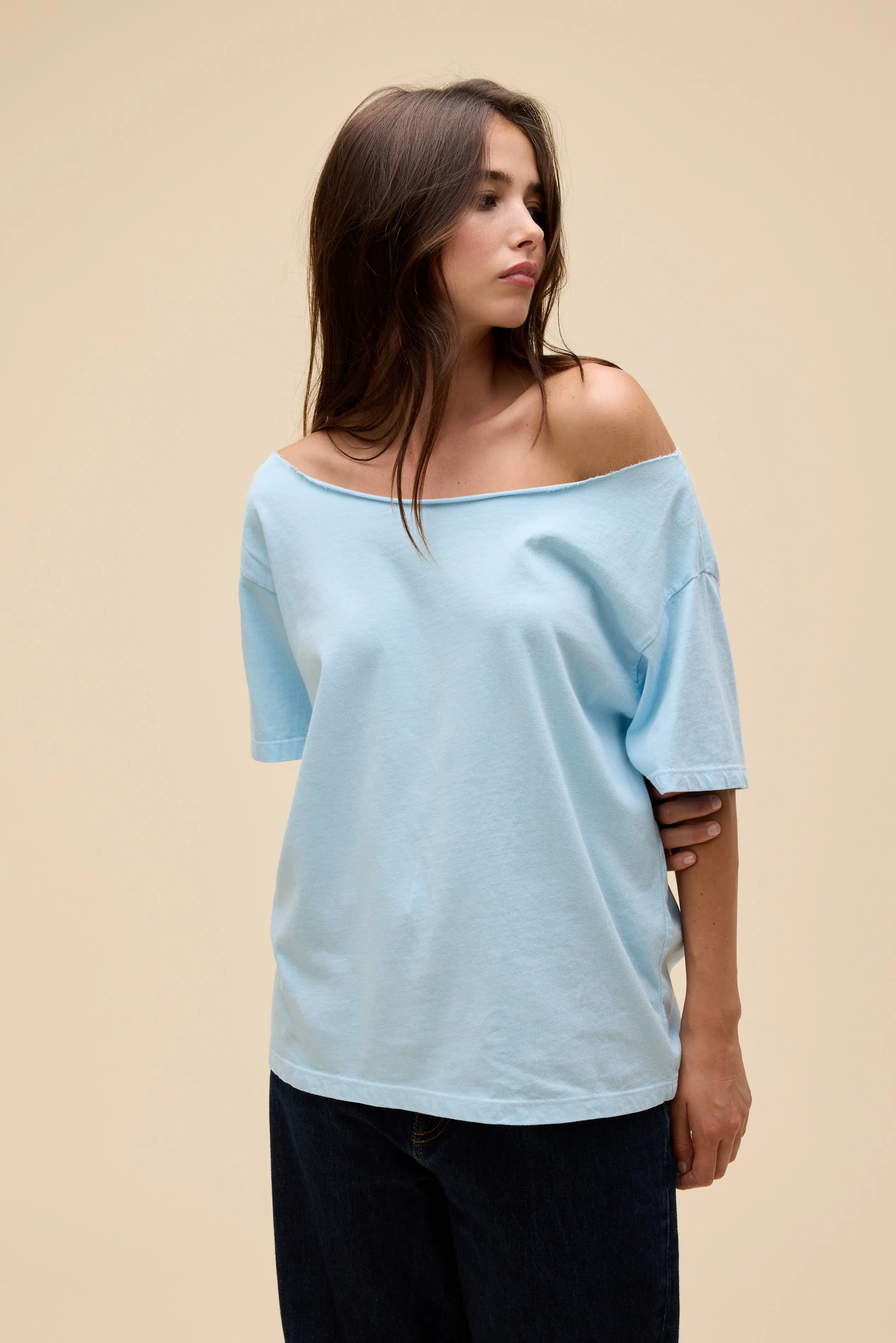 SOLID OFF-THE-SHOULDER TEE sold by Daydreamer product image thumbnail 4