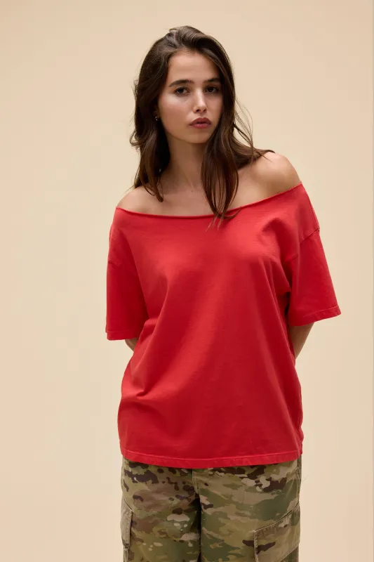 SOLID OFF-THE-SHOULDER TEE sold by Daydreamer
