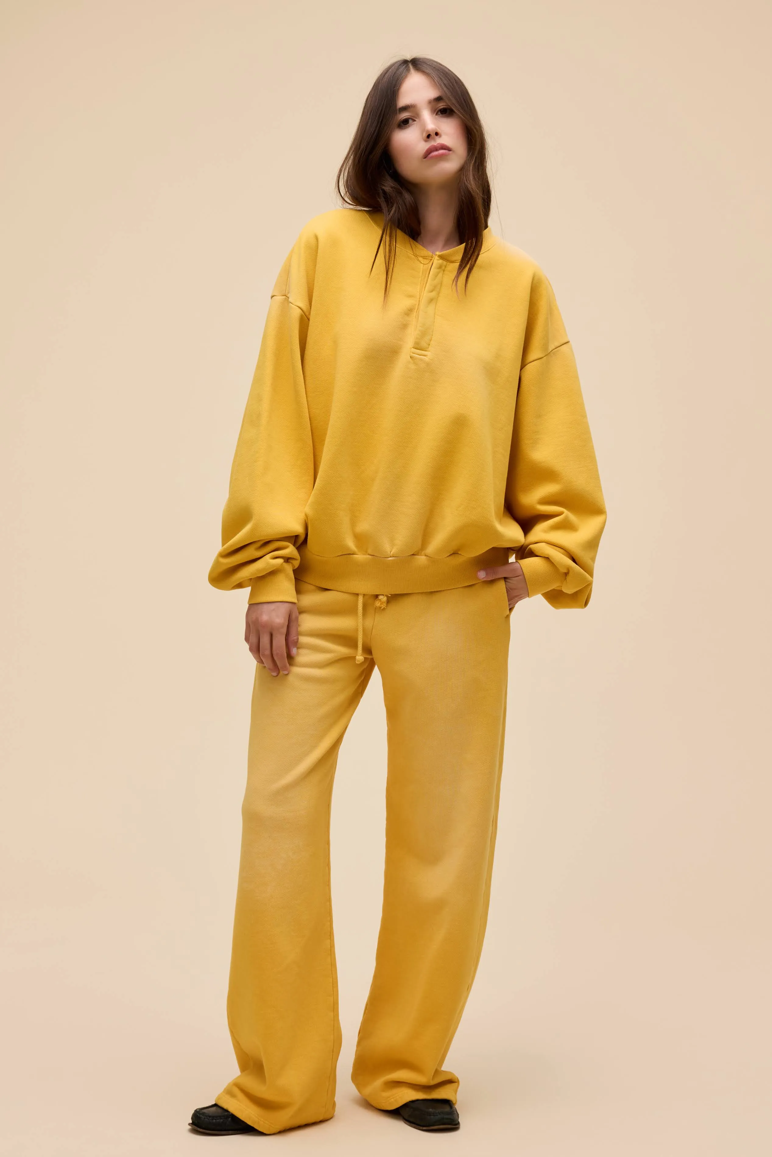 SOLID OVERSIZED HENLEY SWEATSHIRT sold by Daydreamer product image thumbnail 2