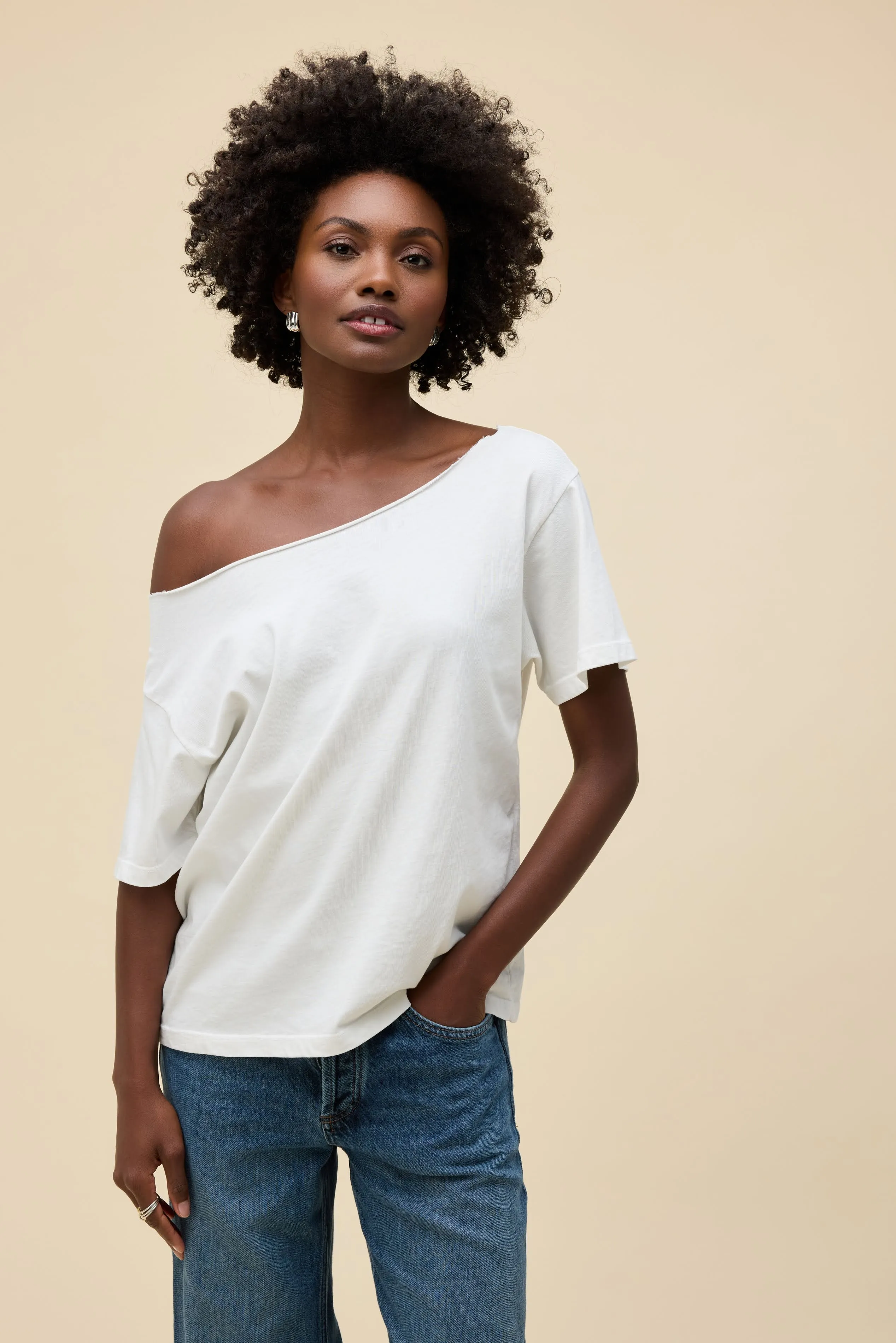 SOLID OFF-THE-SHOULDER TEE sold by Daydreamer product image thumbnail 2