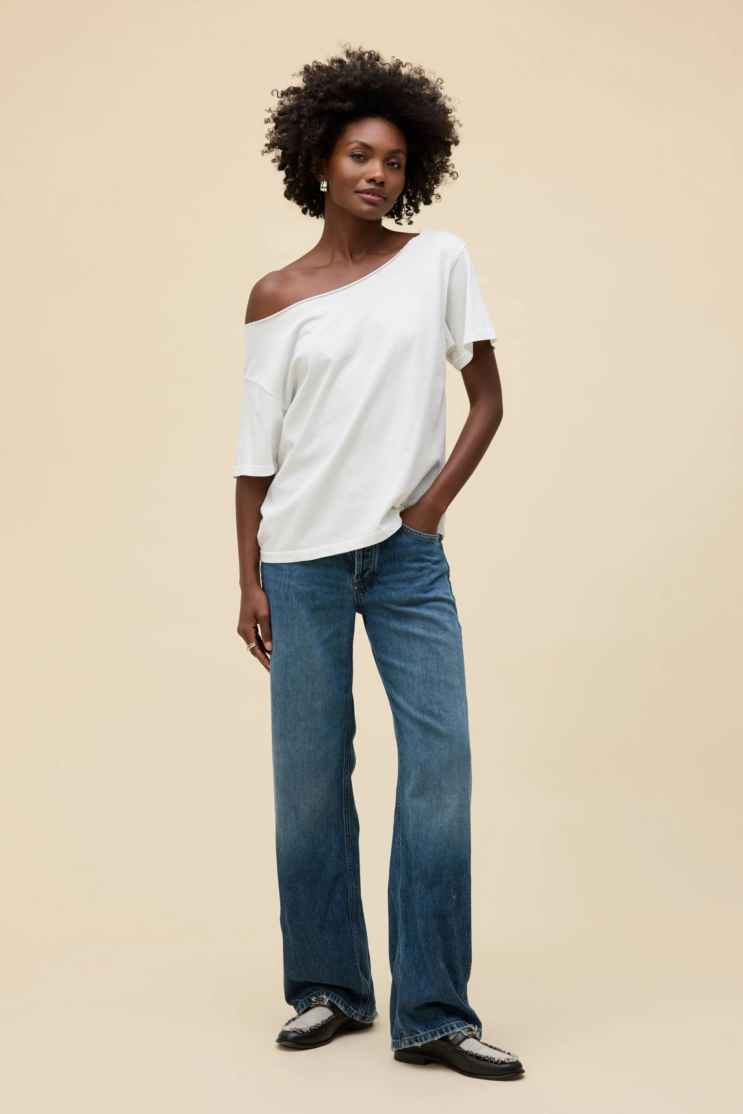 SOLID OFF-THE-SHOULDER TEE sold by Daydreamer product image thumbnail 3