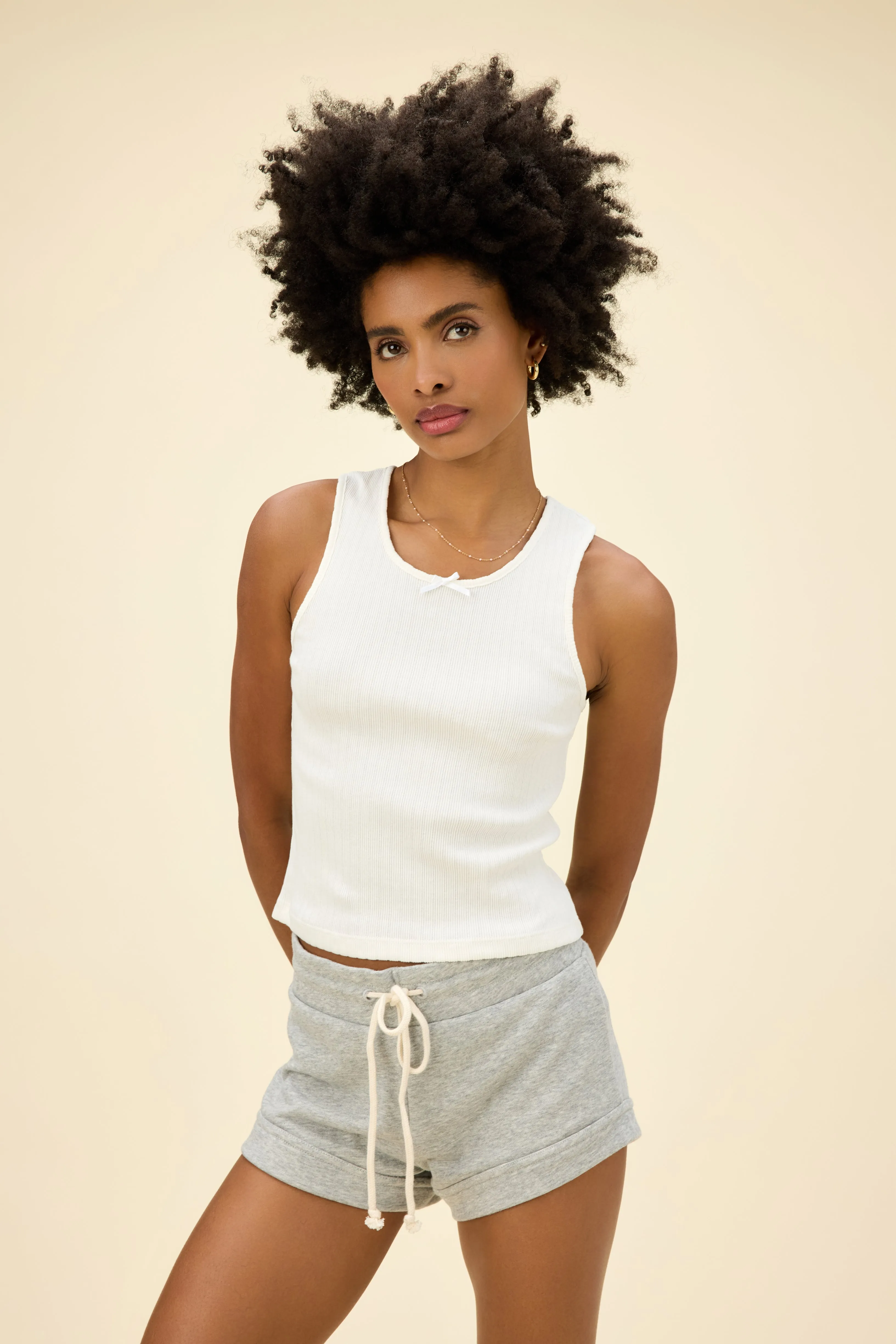 SOLID BOW POINTELLE TANK sold by Daydreamer product image thumbnail 5