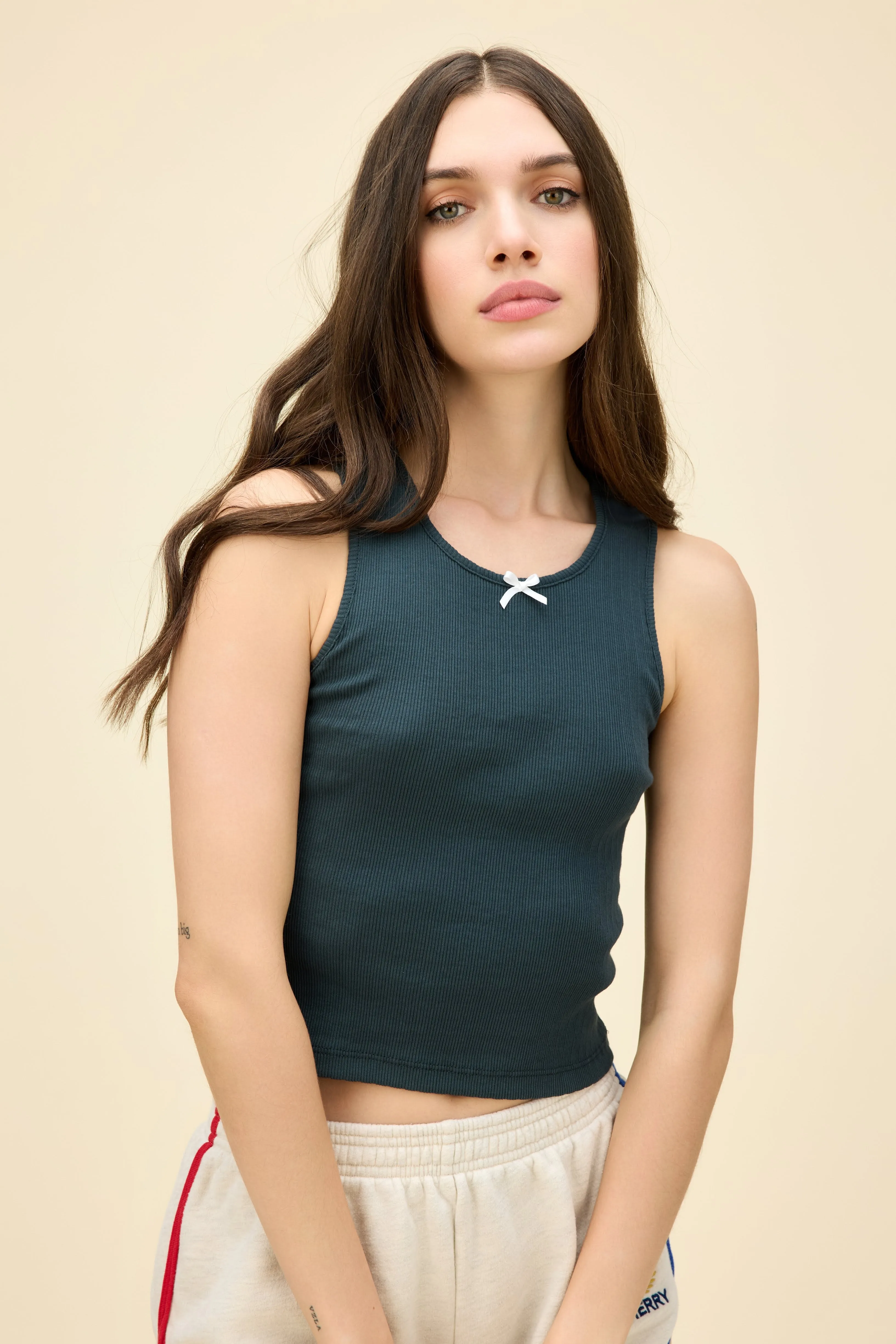 SOLID BOW POINTELLE TANK sold by Daydreamer