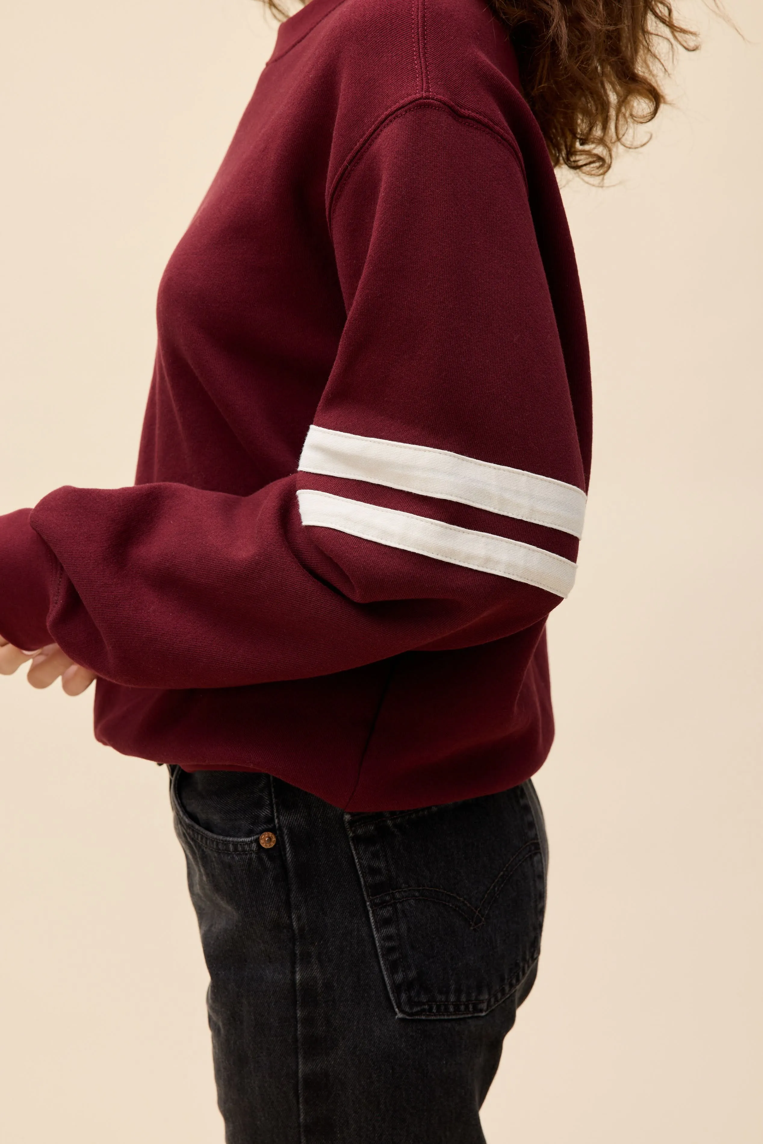 Solid Varsity Sweatshirt sold by Daydreamer product image thumbnail 2