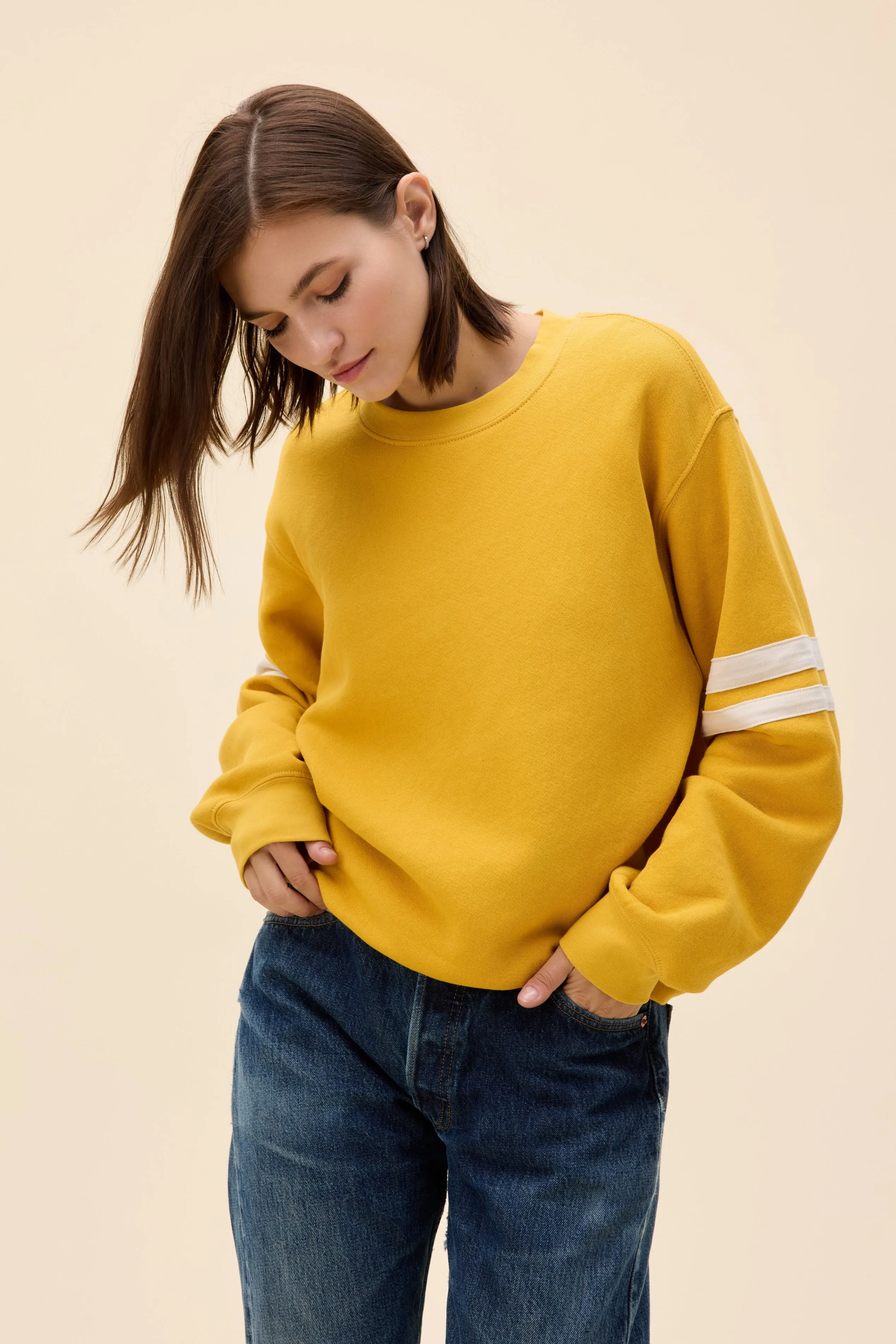 Solid Varsity Sweatshirt sold by Daydreamer product image thumbnail 4