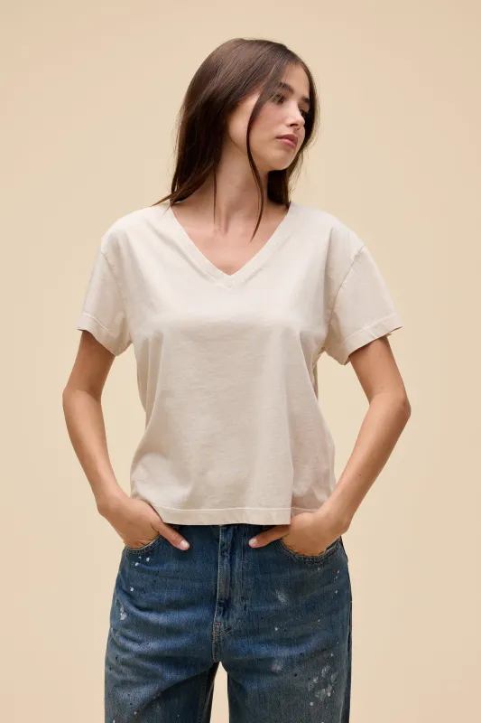 Solid Boxy V-Neck Tee made by Daydreamer