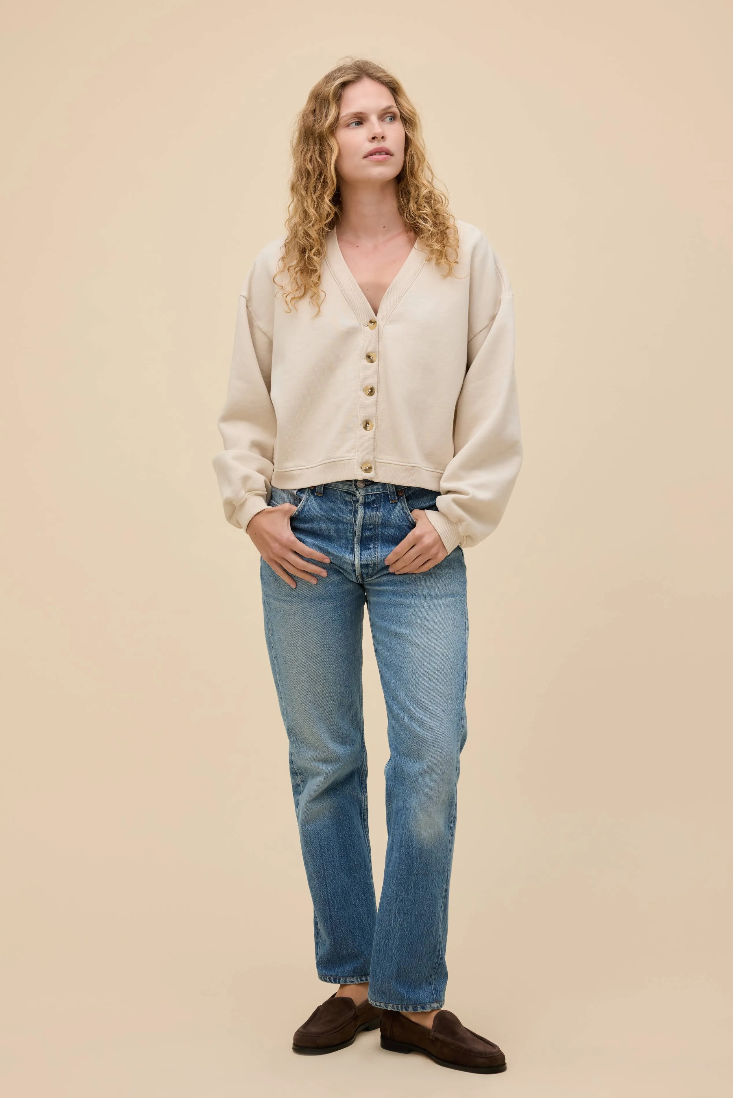 Boxy Sweatshirt Cardigan sold by Daydreamer product image thumbnail 3
