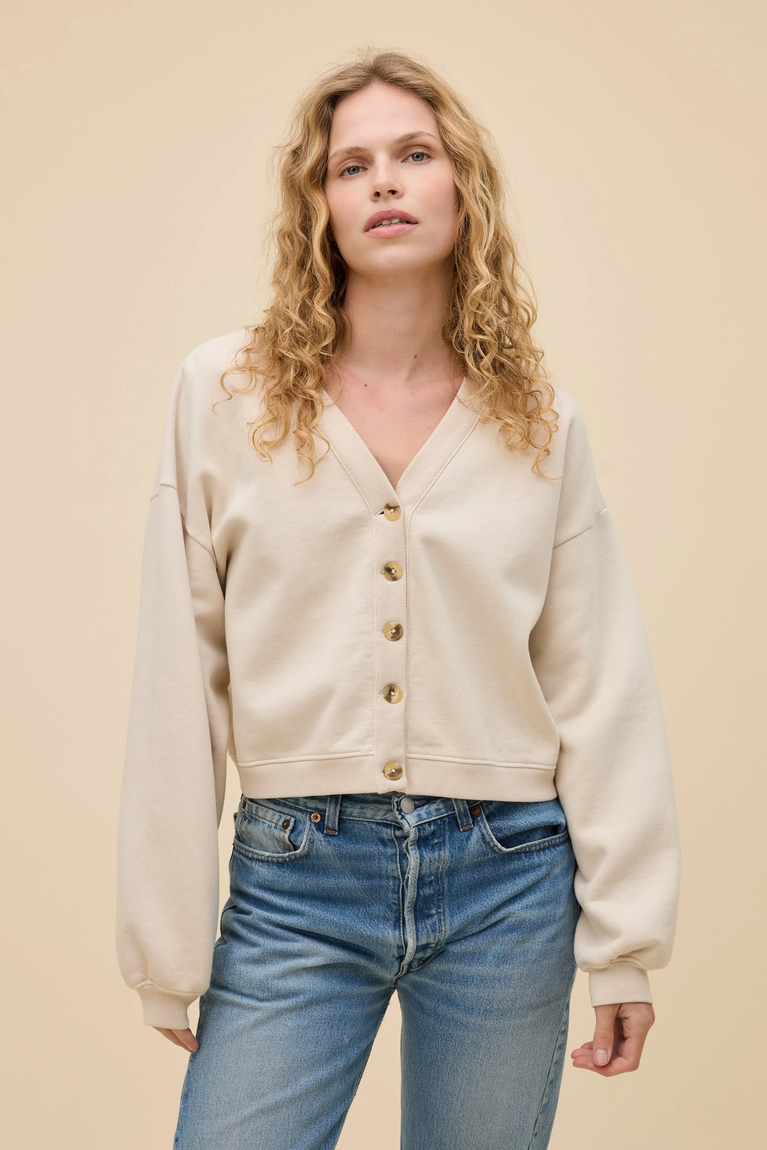 Boxy Sweatshirt Cardigan sold by Daydreamer product image thumbnail 5