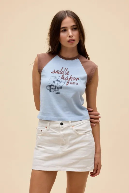 Saddle & Spur Motel Raglan Tank made by Daydreamer