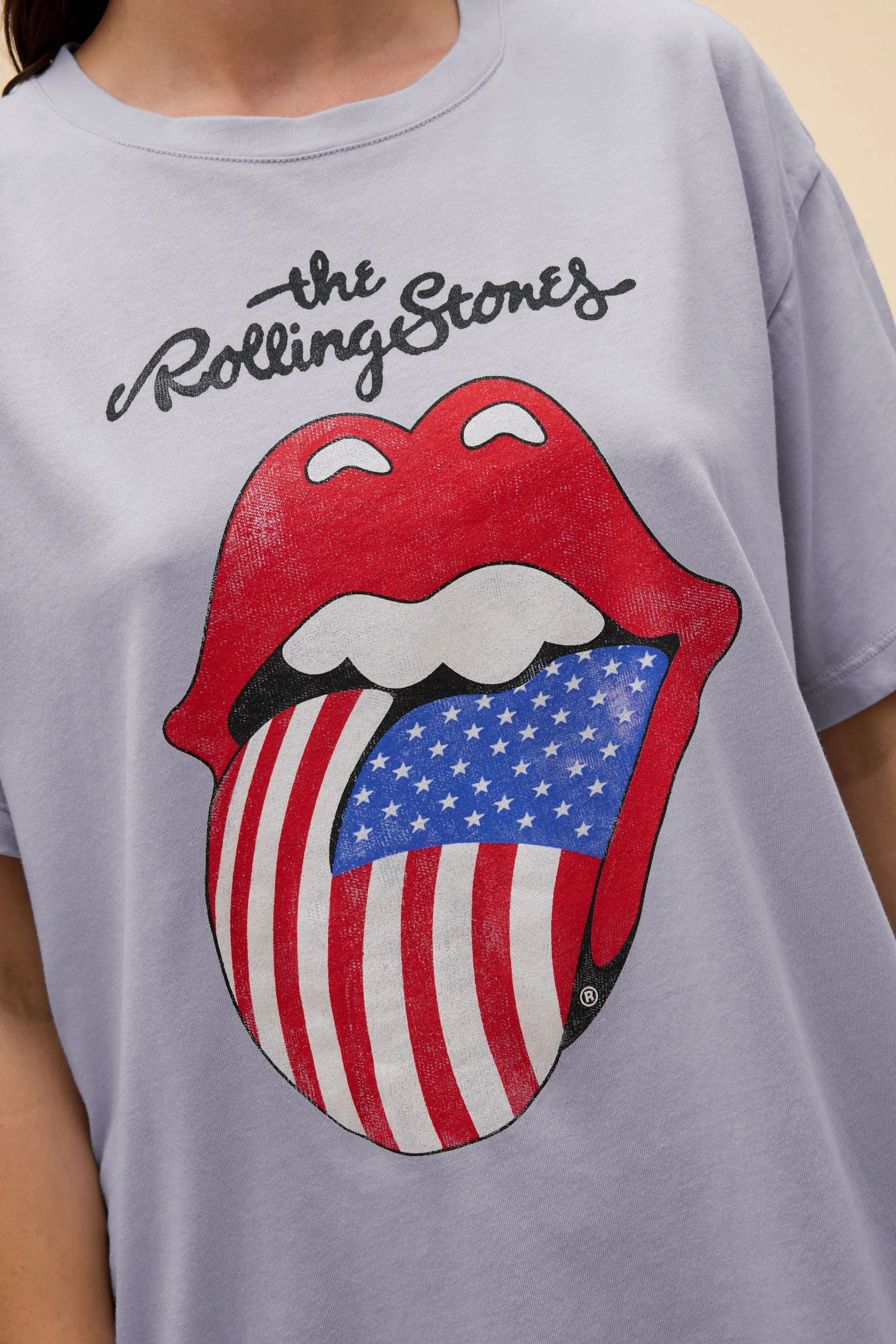 Rolling Stones Flag Tongue Burnout Boyfriend Tee sold by Daydreamer product image thumbnail 2