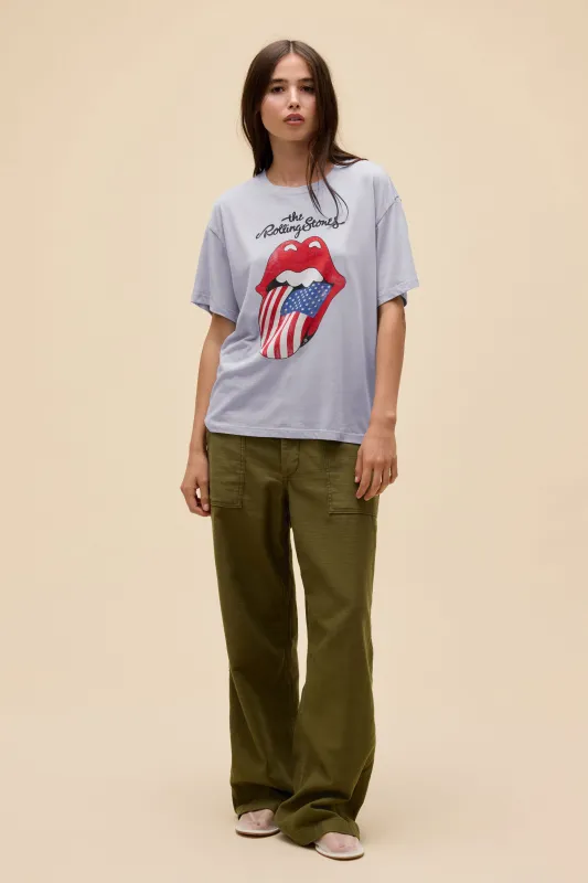 Rolling Stones Flag Tongue Burnout Boyfriend Tee made by Daydreamer