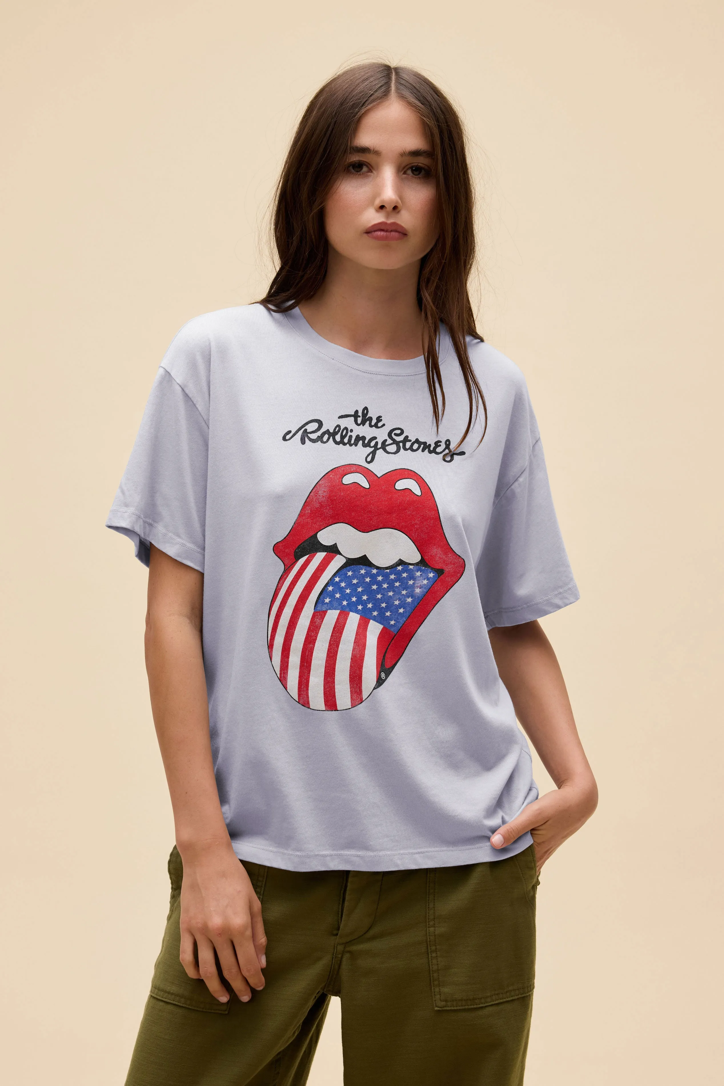 Rolling Stones Flag Tongue Burnout Boyfriend Tee sold by Daydreamer product image thumbnail 3