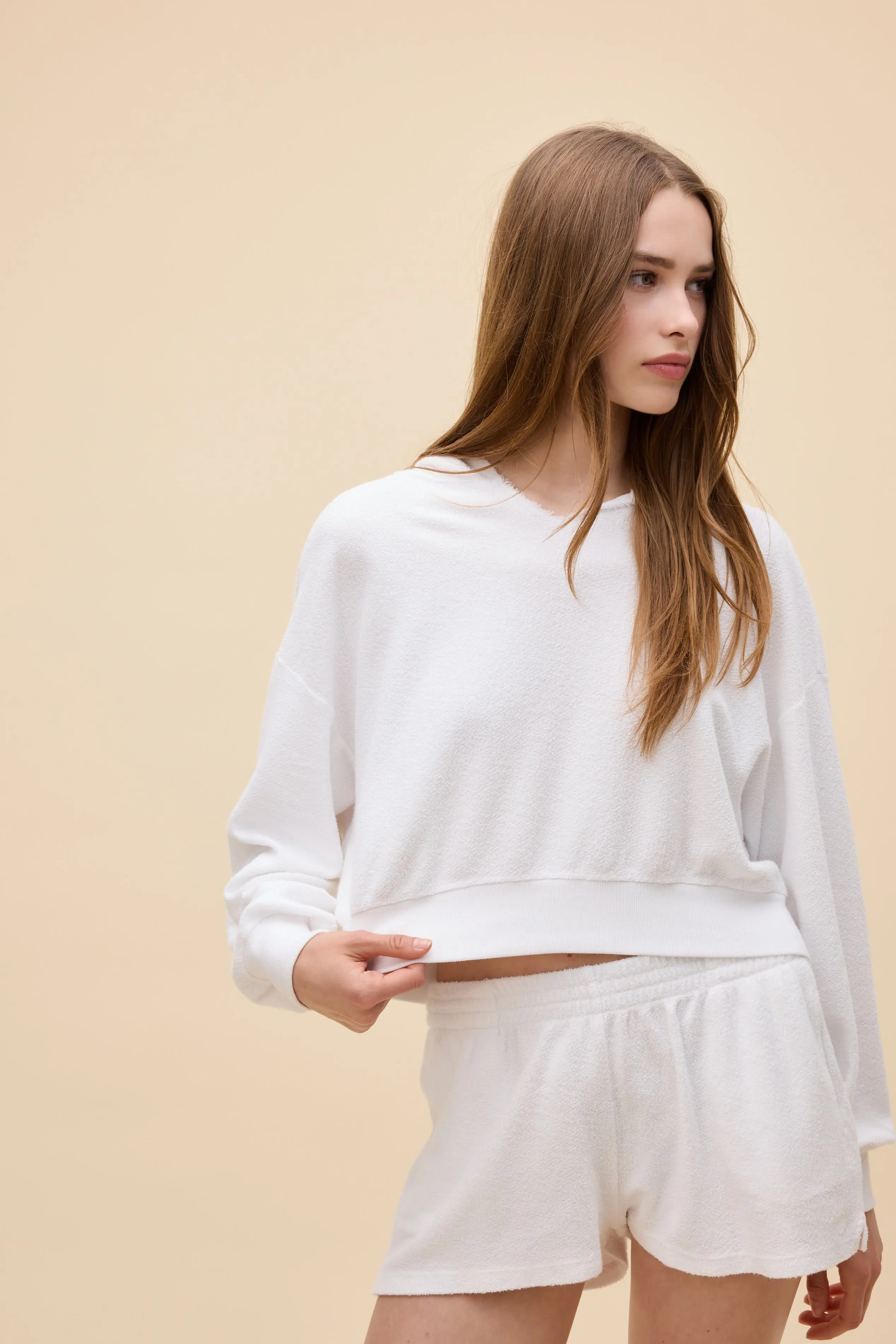 Solid Towel-Like Terry Meet & Greet Hoodie sold by Daydreamer product image thumbnail 2