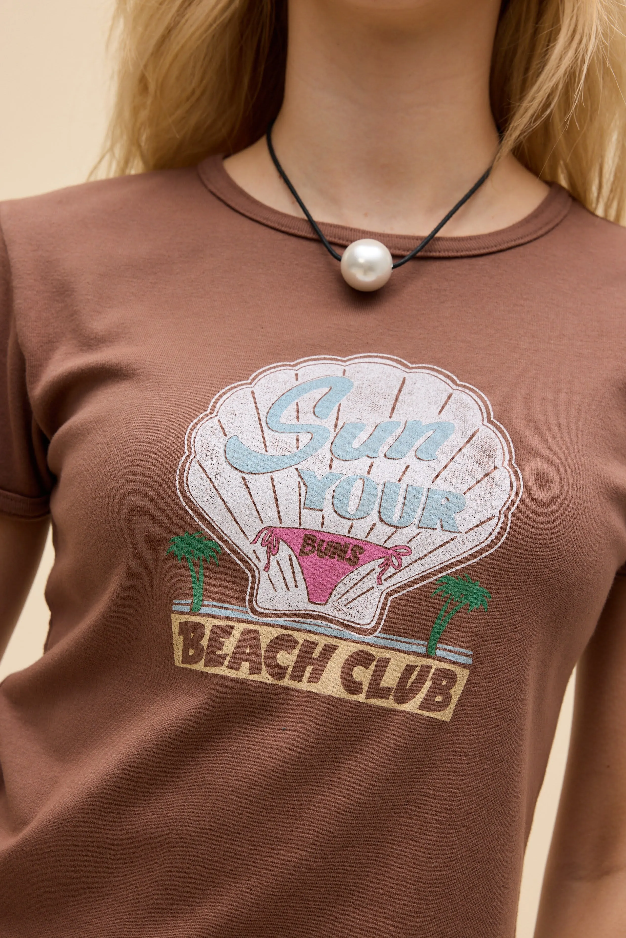 Sun Your Buns Slim Ringer Tee sold by Daydreamer product image thumbnail 2