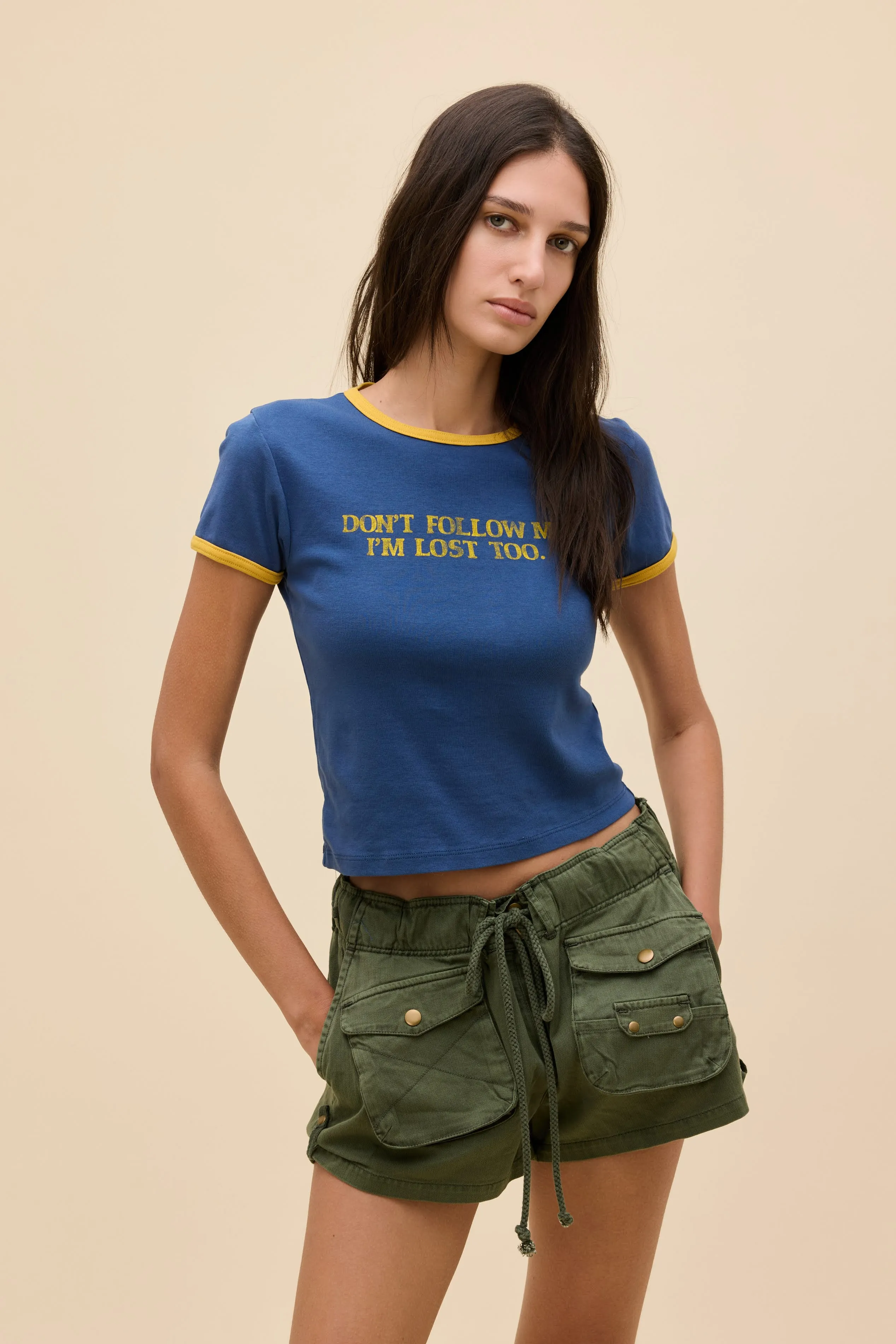 Don't Follow Me Slim Ringer Tee sold by Daydreamer product image thumbnail 4