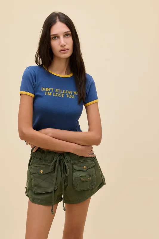 Don't Follow Me Slim Ringer Tee made by Daydreamer