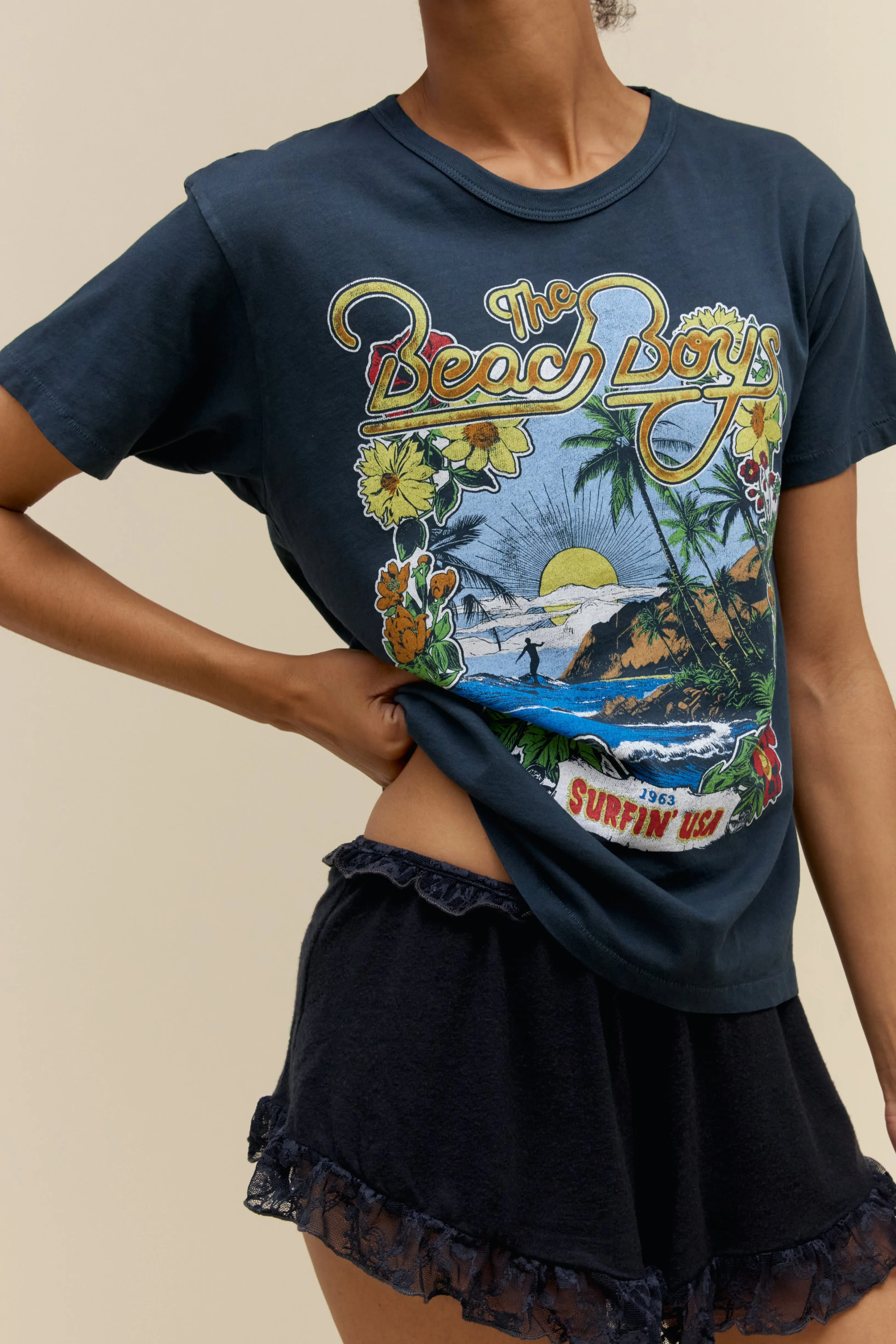 The Beach Boys 1963 Ringer Tee in Vintage Black sold by Daydreamer product image thumbnail 3