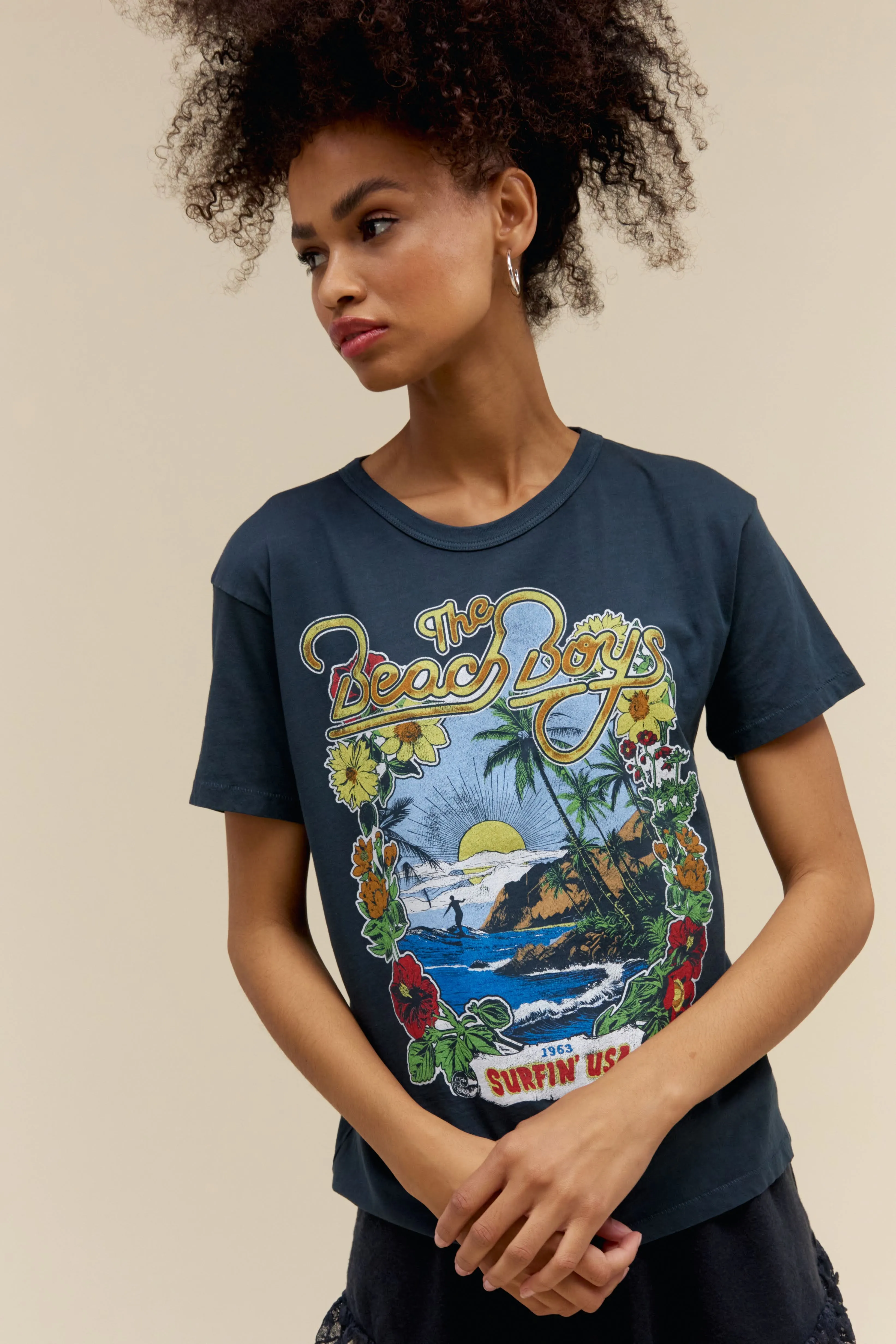 The Beach Boys 1963 Ringer Tee in Vintage Black sold by Daydreamer product image thumbnail 2