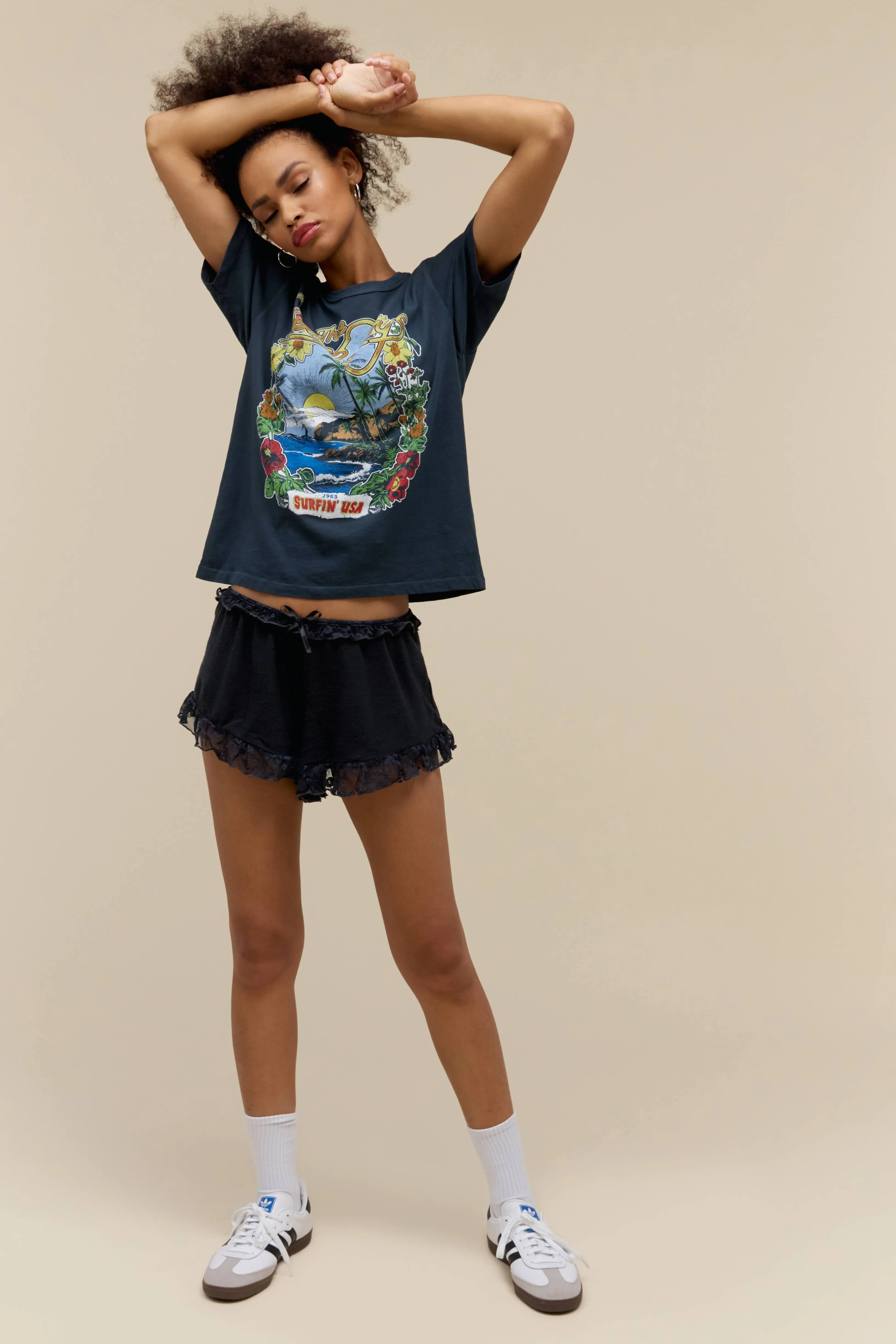 The Beach Boys 1963 Ringer Tee in Vintage Black sold by Daydreamer