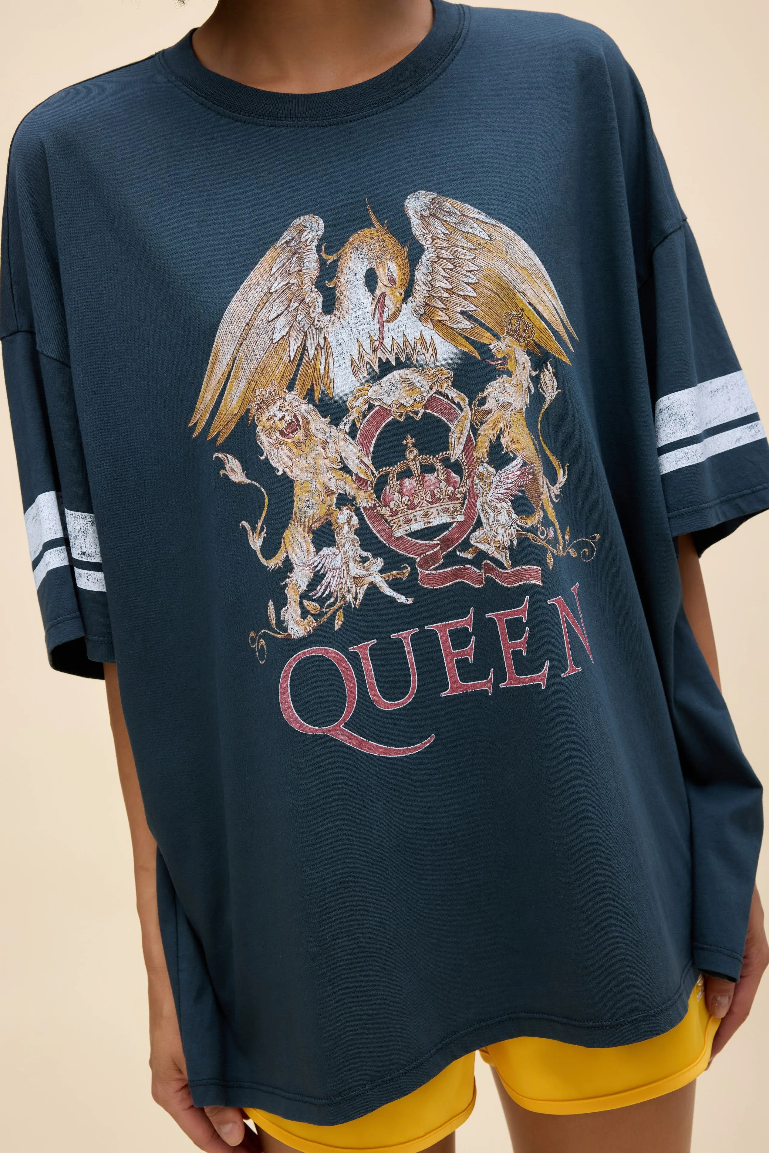 Queen Varsity Crest OS Tee in Vintage Black sold by Daydreamer product image thumbnail 2