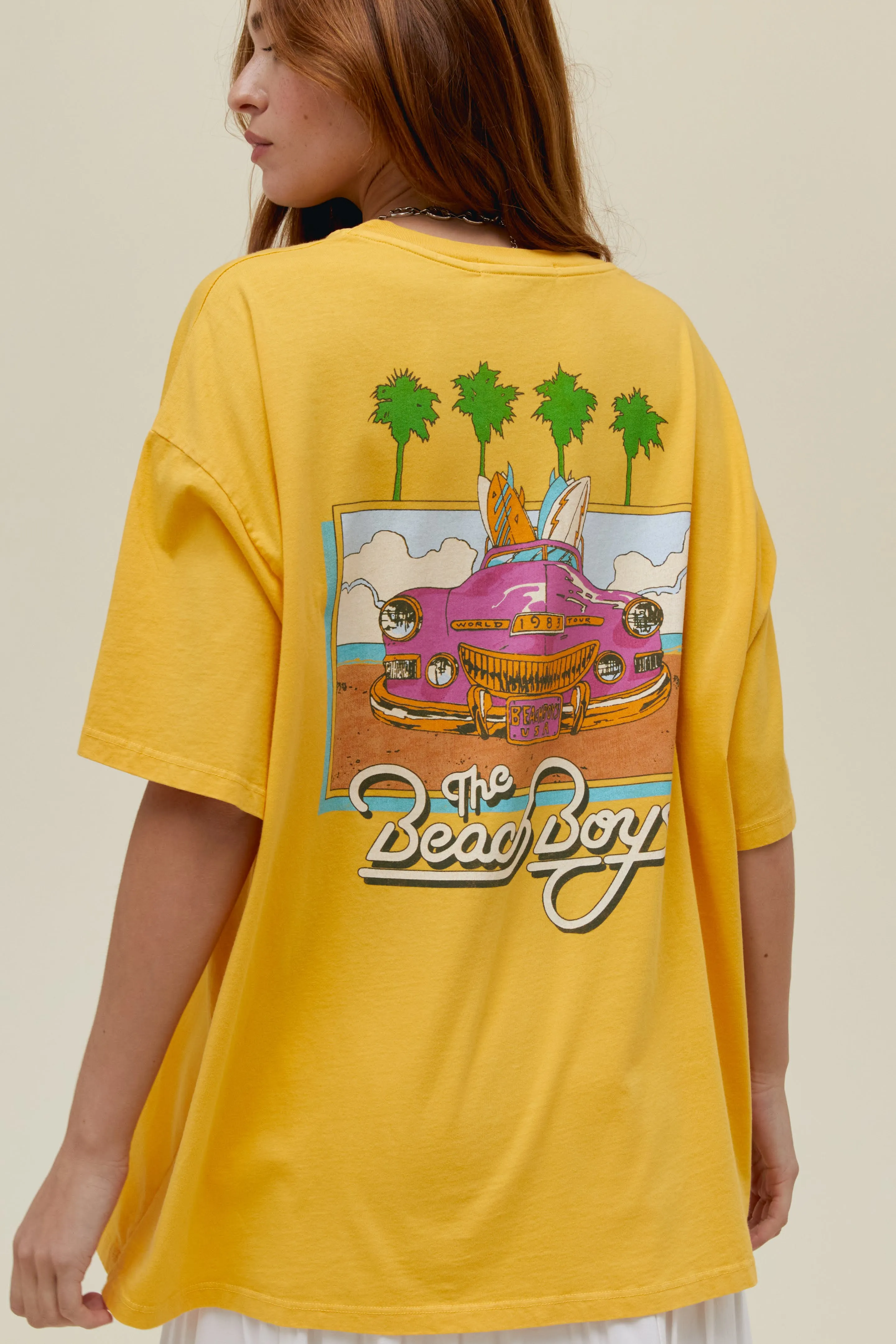 The Beach Boys 1983 Tour OS Tee in Dandelion sold by Daydreamer product image thumbnail 2