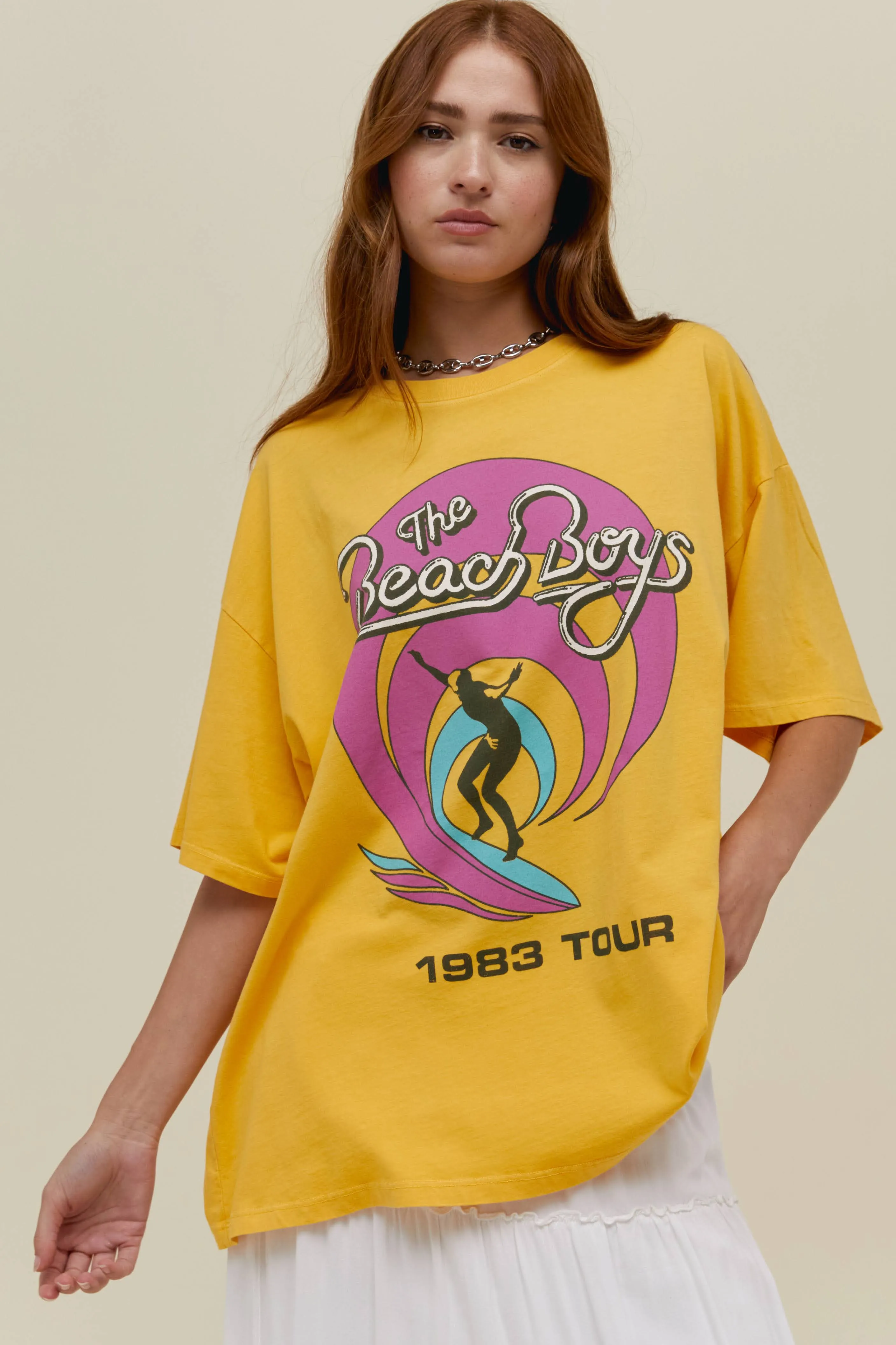 The Beach Boys 1983 Tour OS Tee in Dandelion sold by Daydreamer