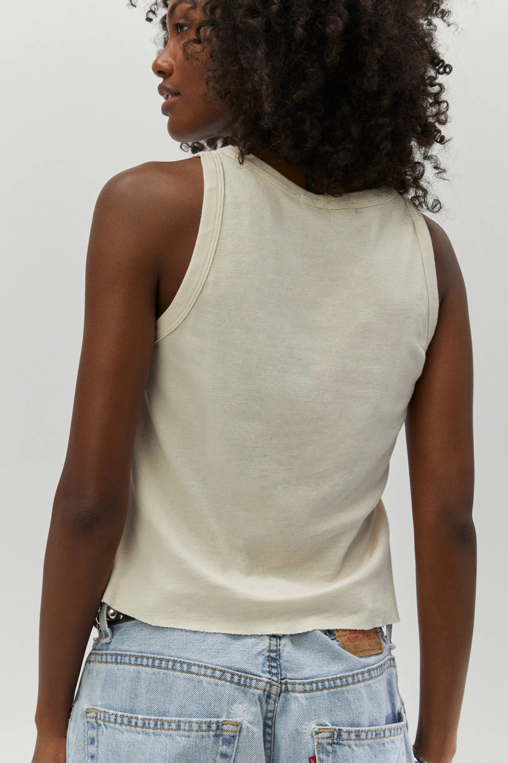 Solid Racer Tank in Dirty White sold by Daydreamer product image thumbnail 5