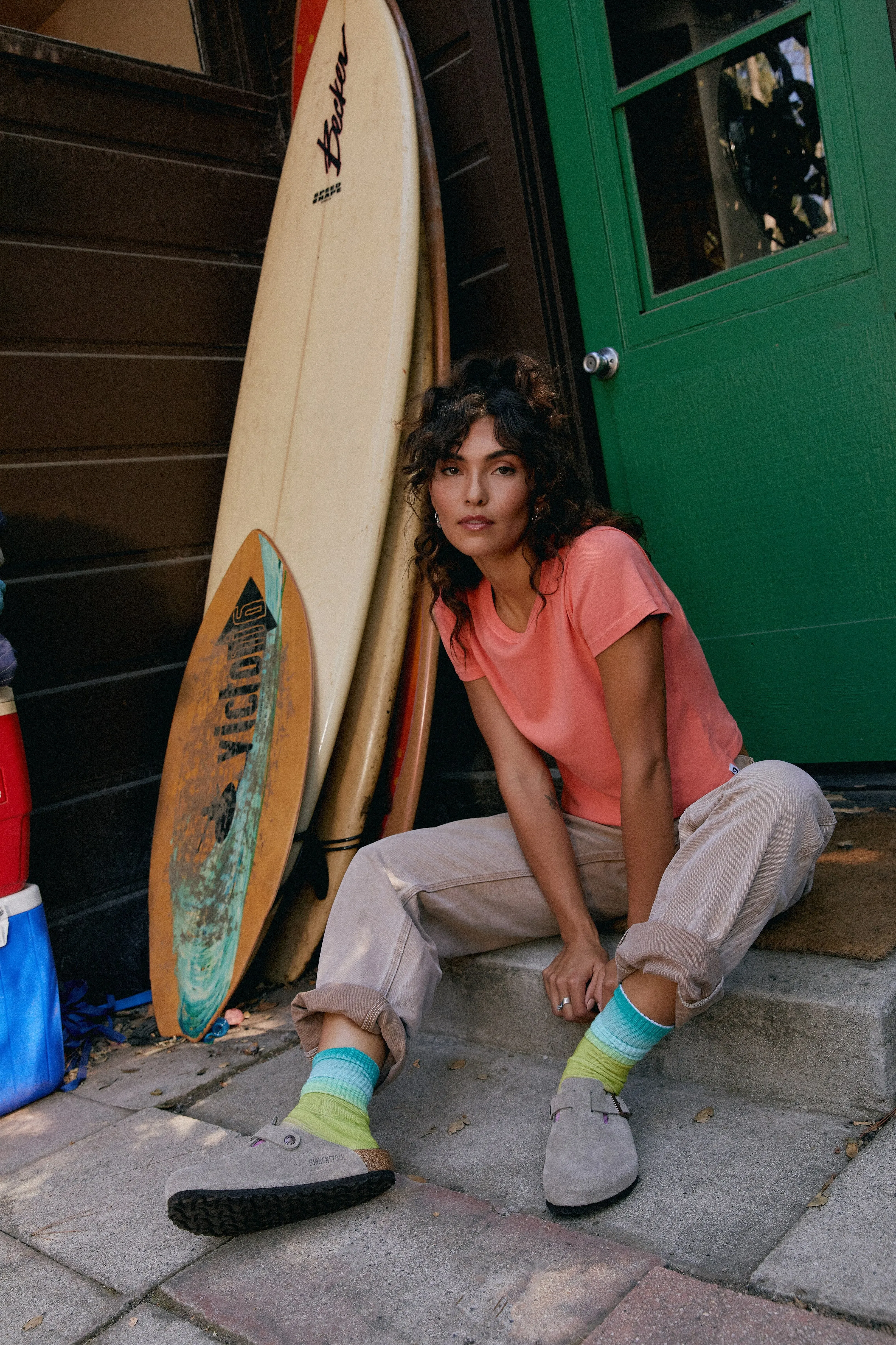 Solid Shrunken Tee in Peach Echo sold by Daydreamer product image thumbnail 5