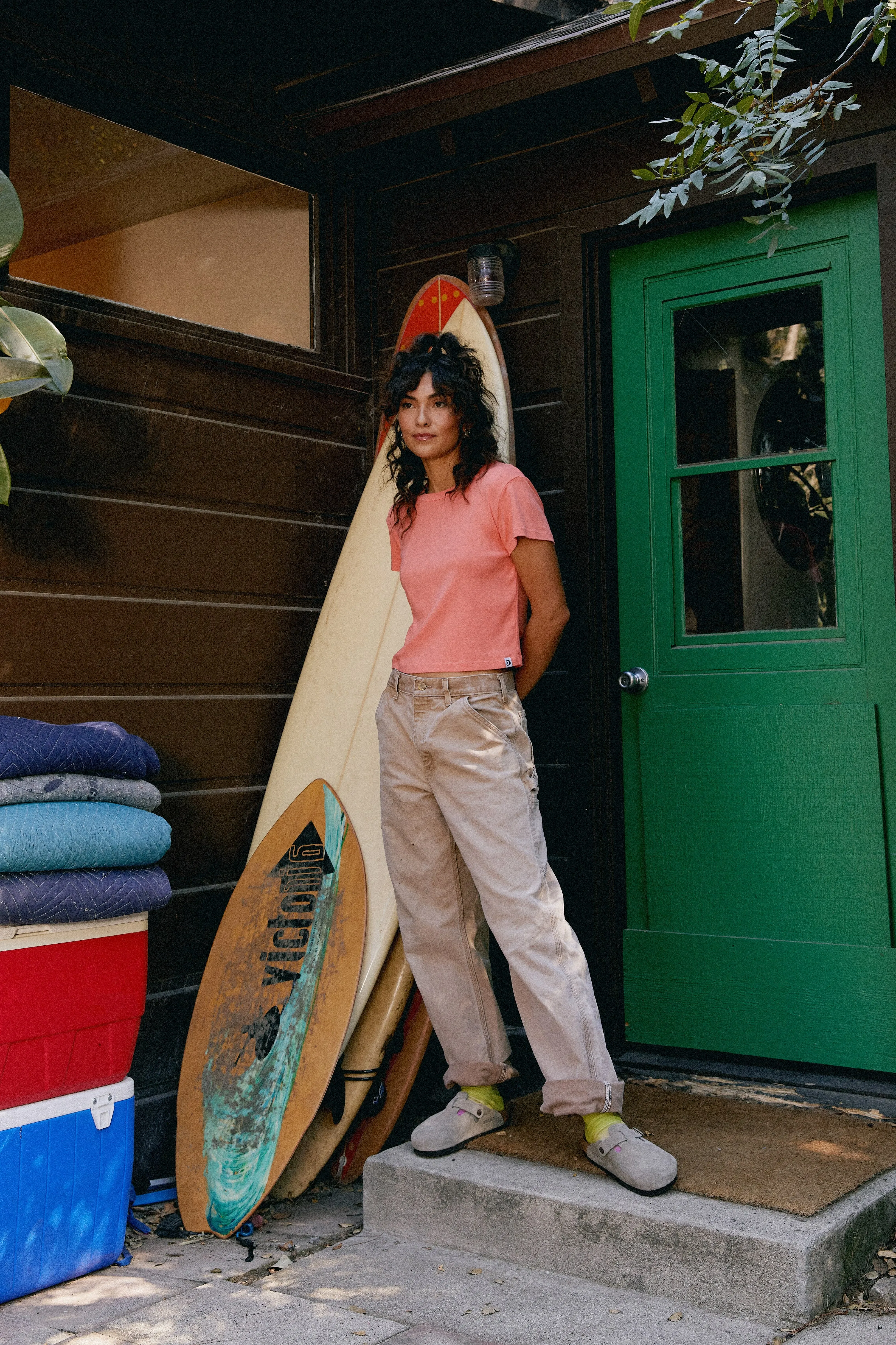 Solid Shrunken Tee in Peach Echo sold by Daydreamer product image thumbnail 3