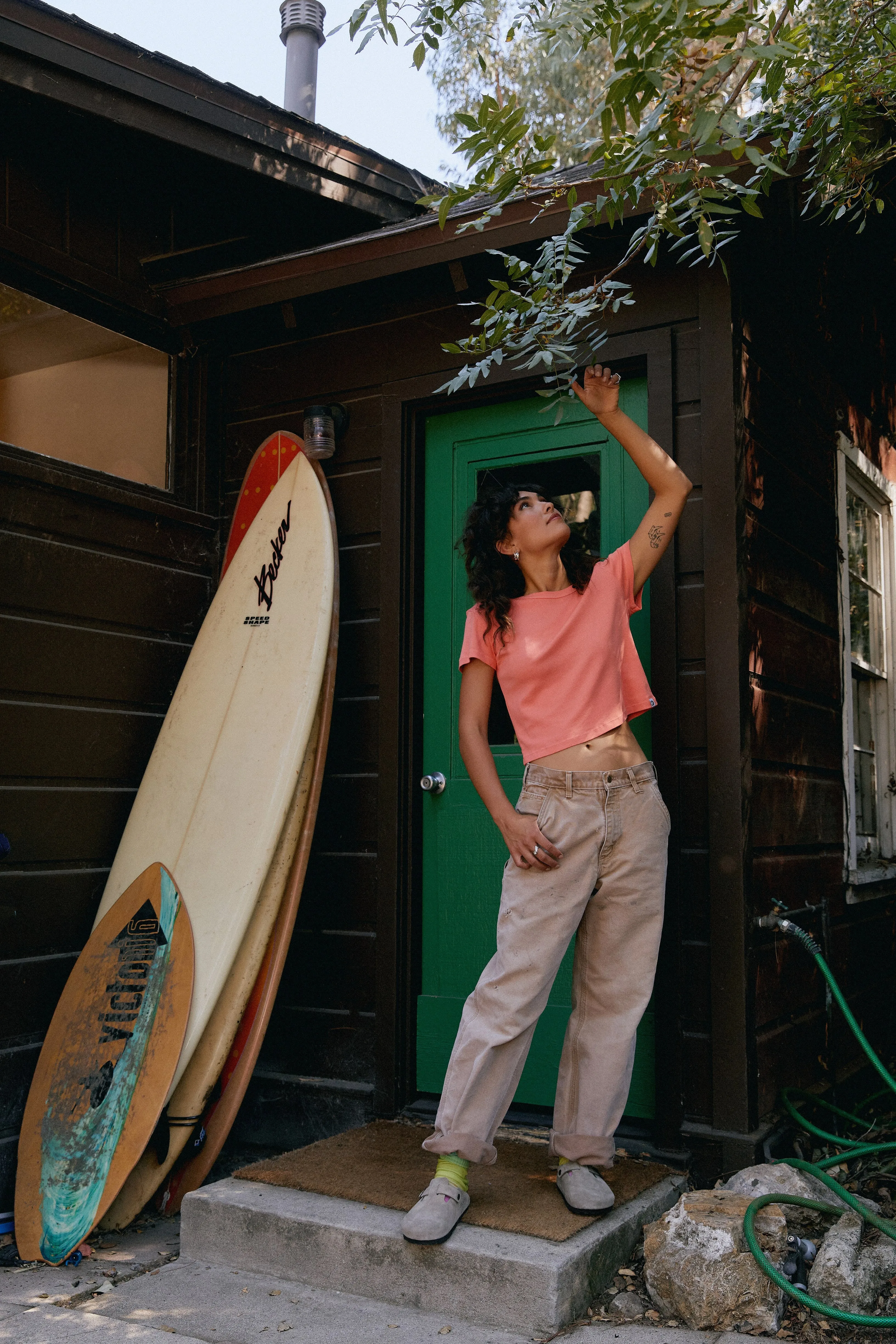 Solid Shrunken Tee in Peach Echo sold by Daydreamer product image thumbnail 4