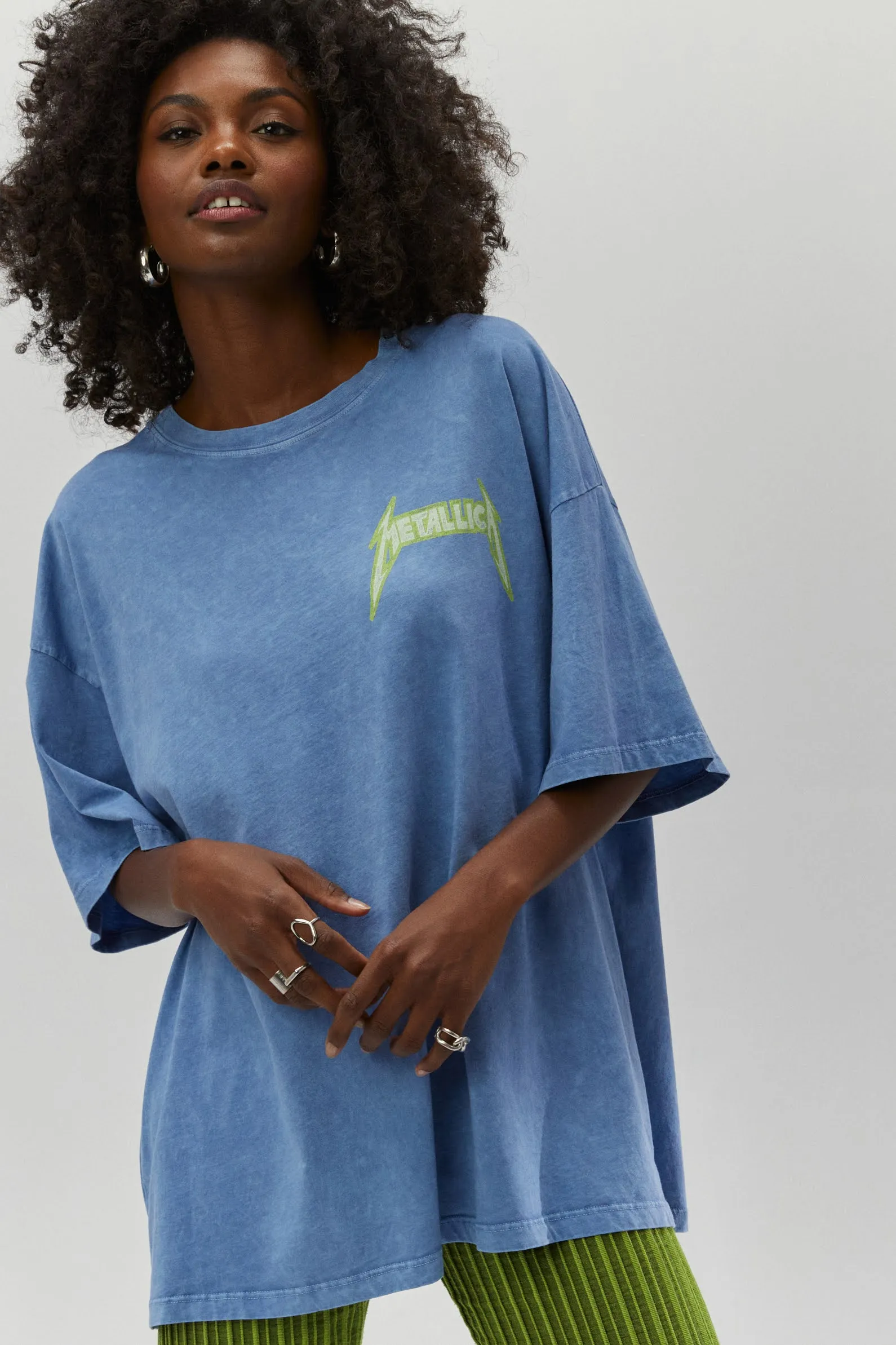 Metallica US Tour 1985 OS Tee in Dusty Blue sold by Daydreamer product image thumbnail 2