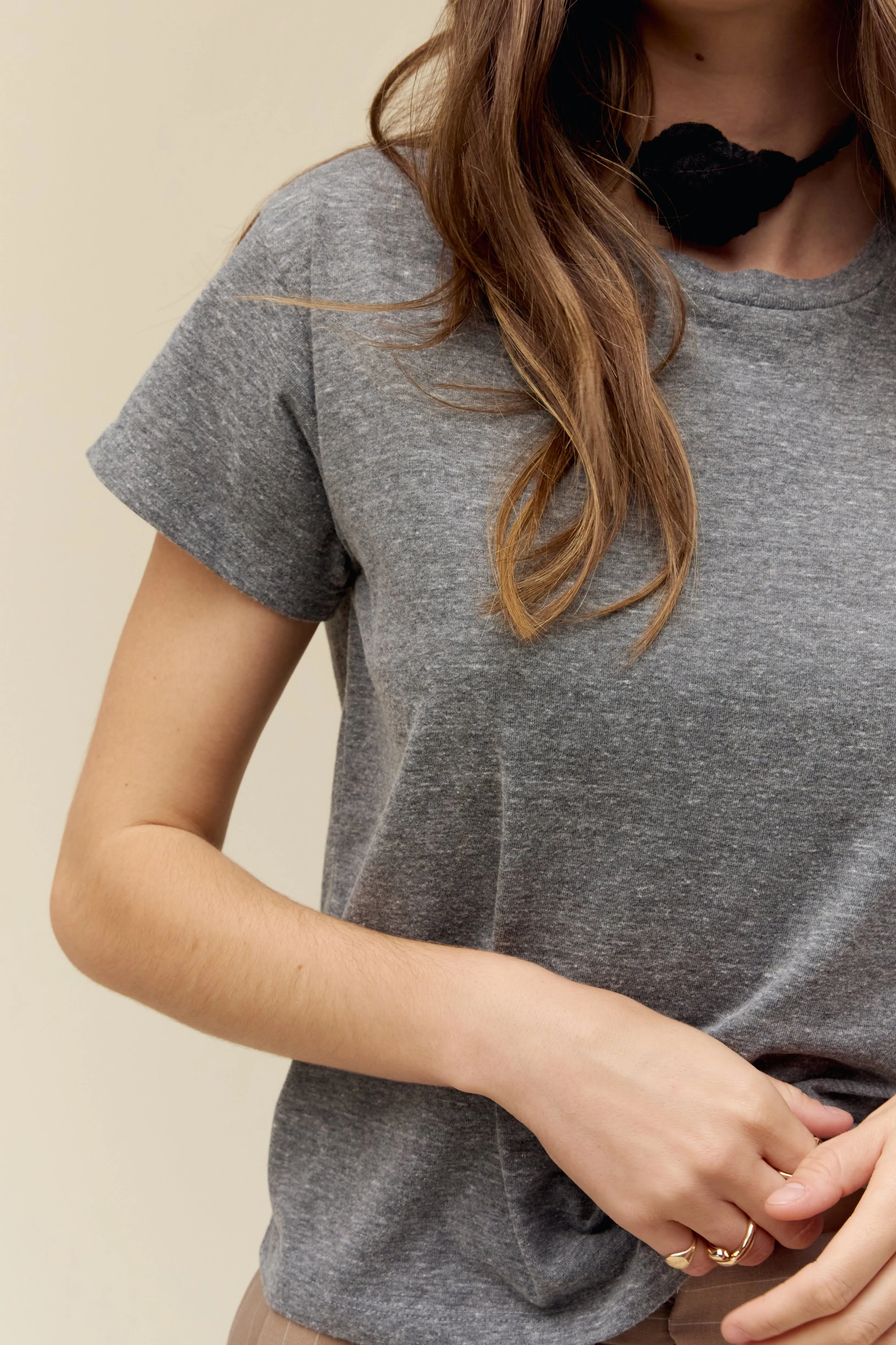 Solid Solo Tee in Heather Grey sold by Daydreamer product image thumbnail 2