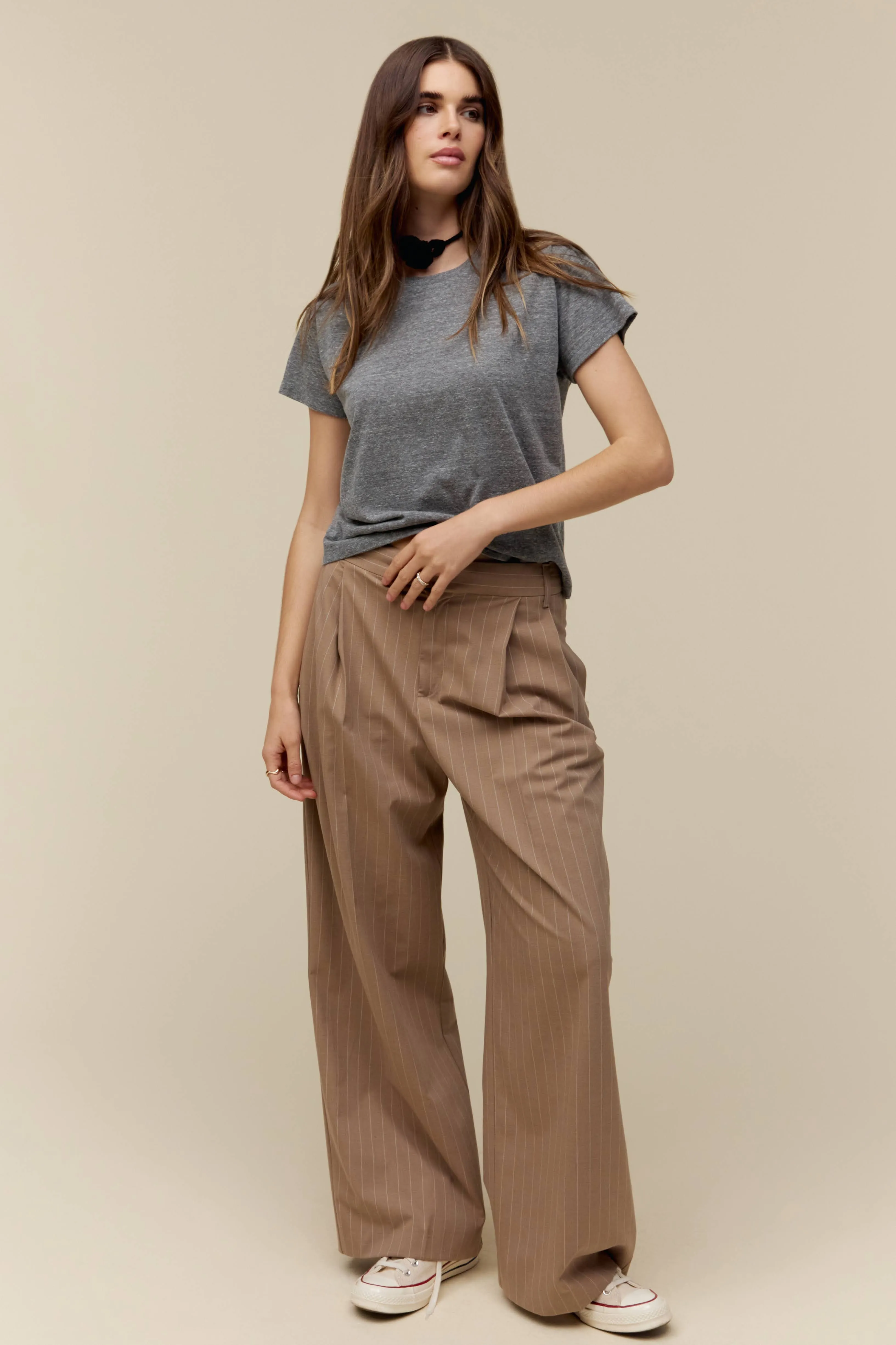 Solid Solo Tee in Heather Grey sold by Daydreamer