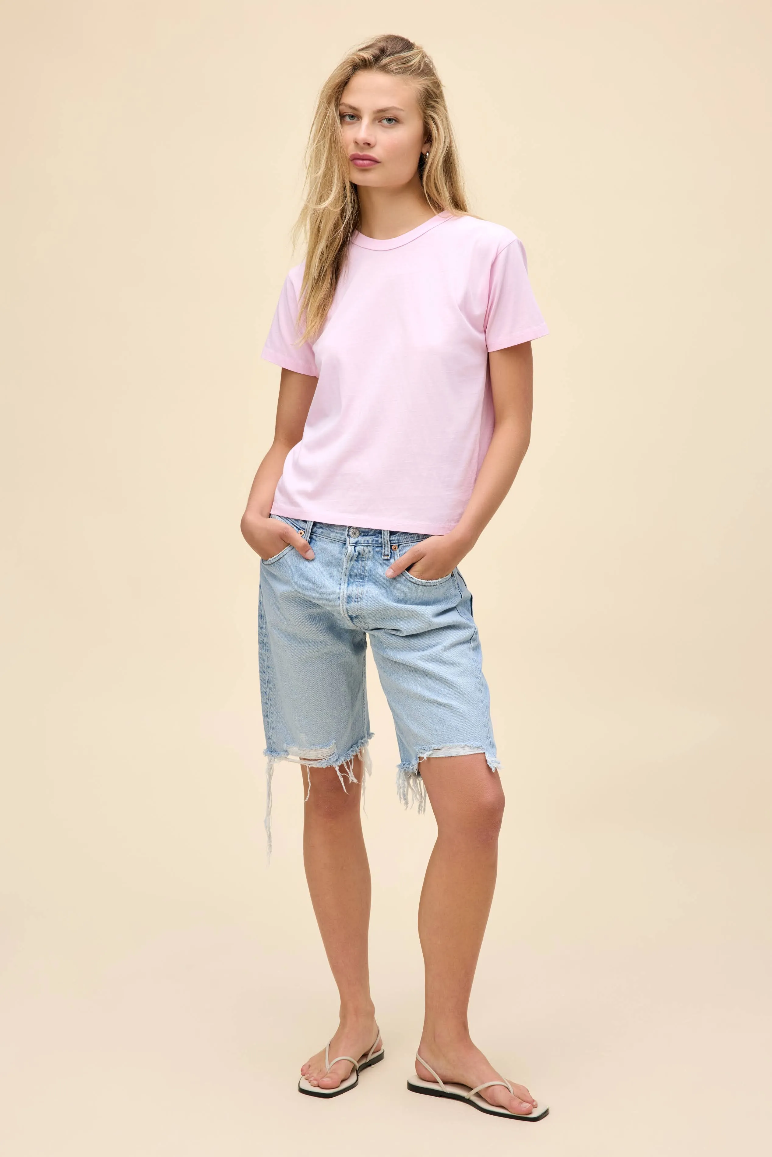 Solid Ringer Tee in Primrose sold by Daydreamer